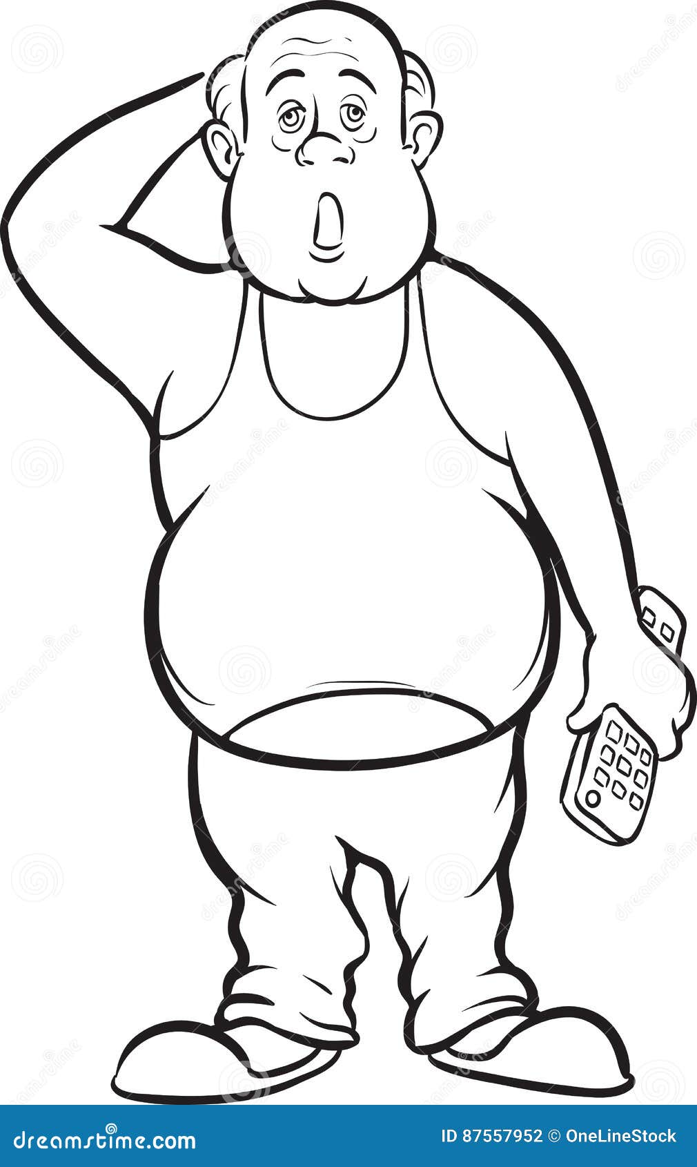 Homem Gordo Preguiçoso Dos Desenhos Animados Ilustração do Vetor -  Ilustração de careca, bocejar: 86049862