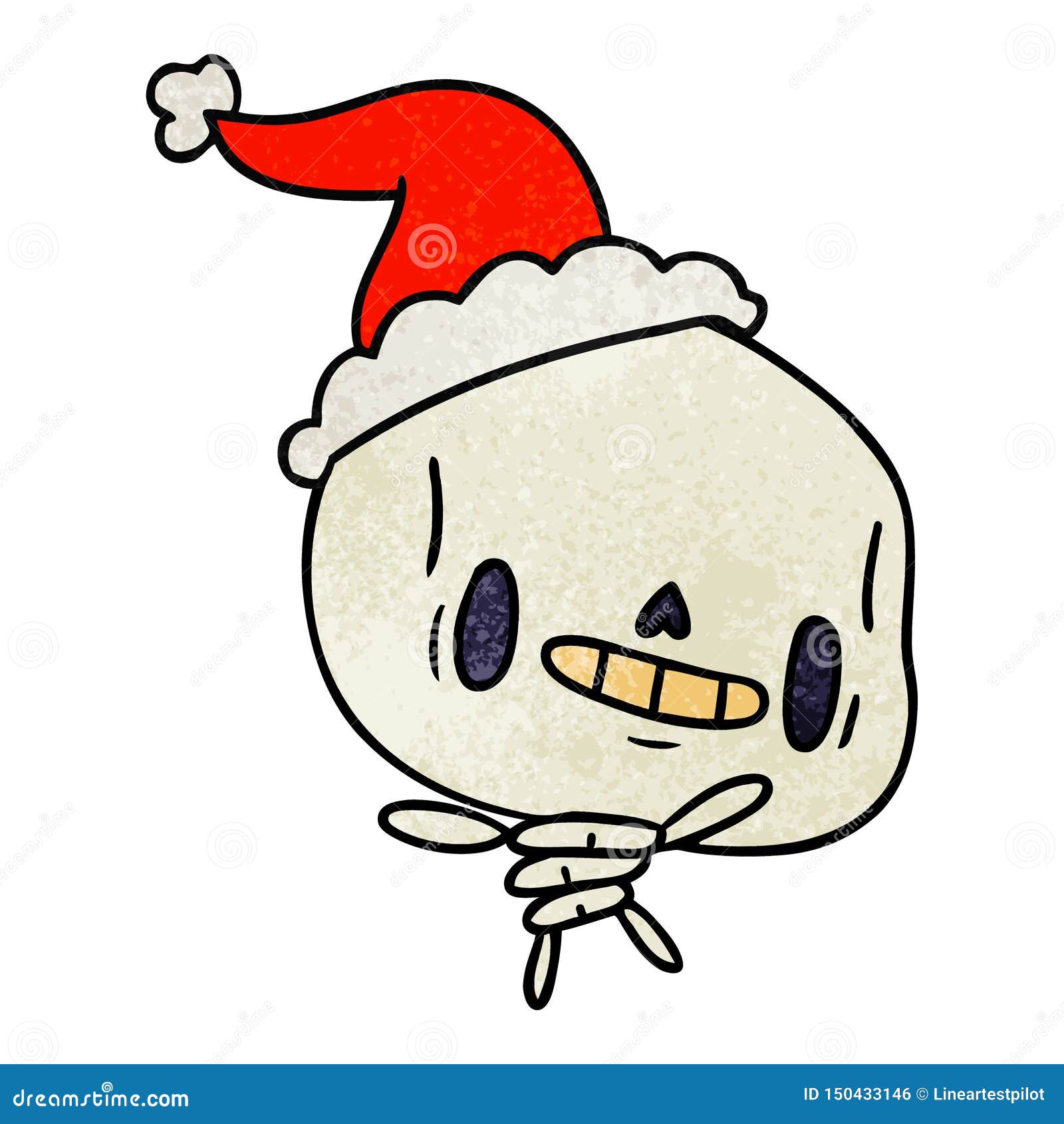 Mão Desenhada Desenhos Animados Natal Esqueleto Kawaii imagem