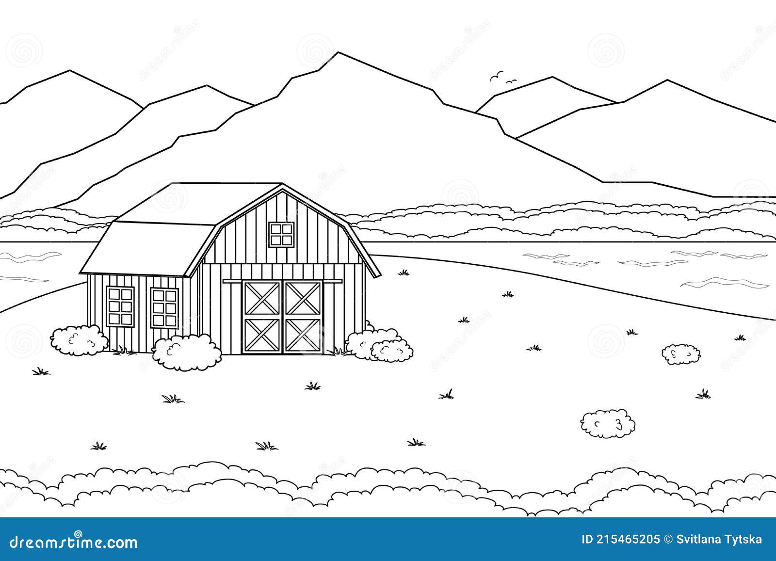 FREE! - Desenho para Colorir com Paisagem de Primavera