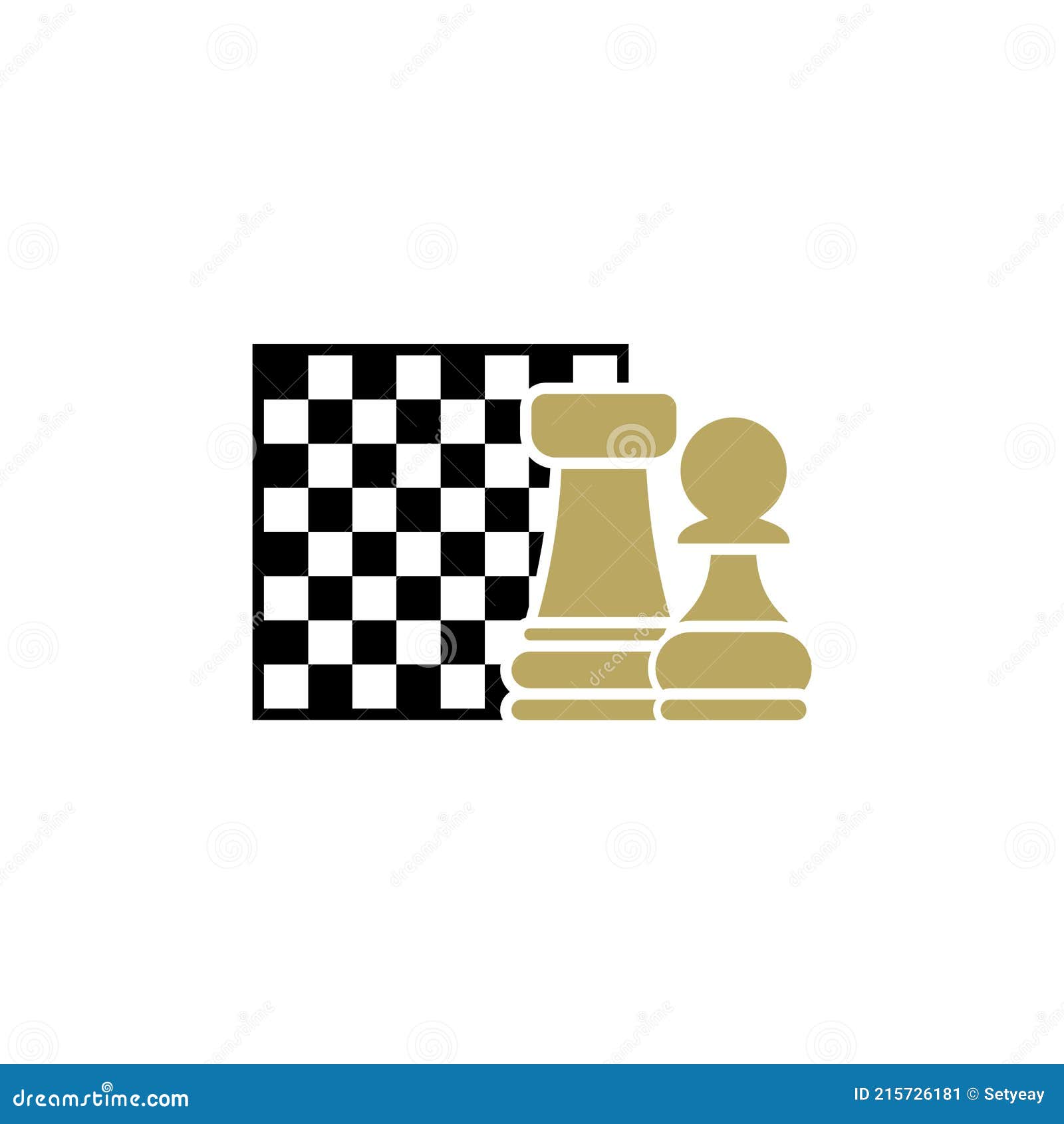 Xadrez e cavalo logo vintage ilustração vetorial modelo ícone