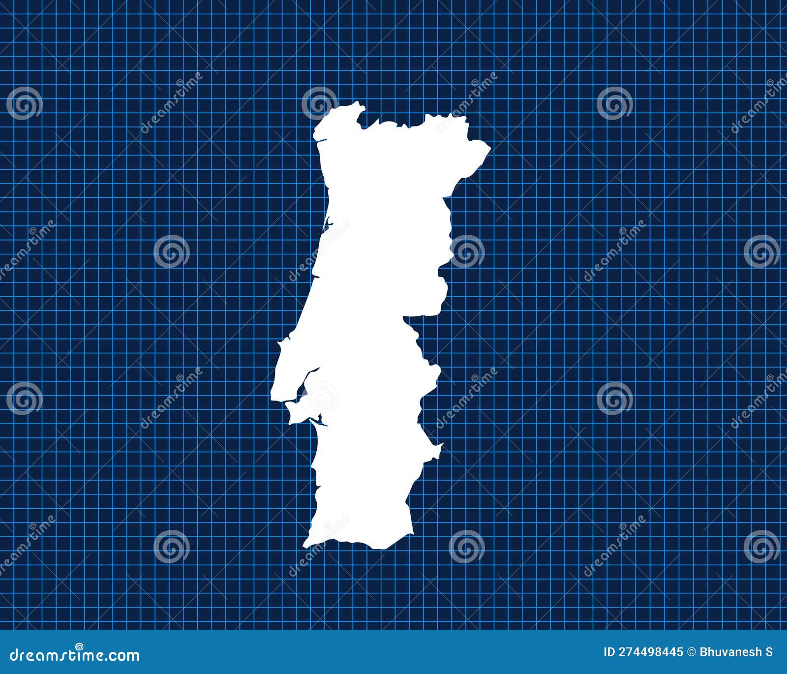 Desenho Do Mapa Branco Isolado Na Grelha De Néon Azul Com Fundo Escuro Do  Vetor Portugal Do País Ilustração do Vetor - Ilustração de projeto,  português: 274498445