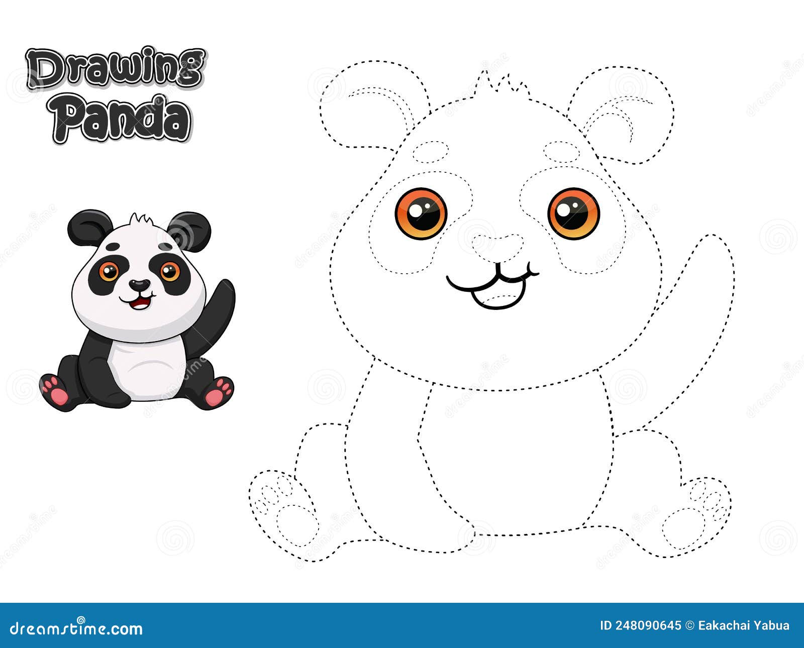 Imprimir Cartão Vetorial Com Panda Bonito Dos Desenhos Animados