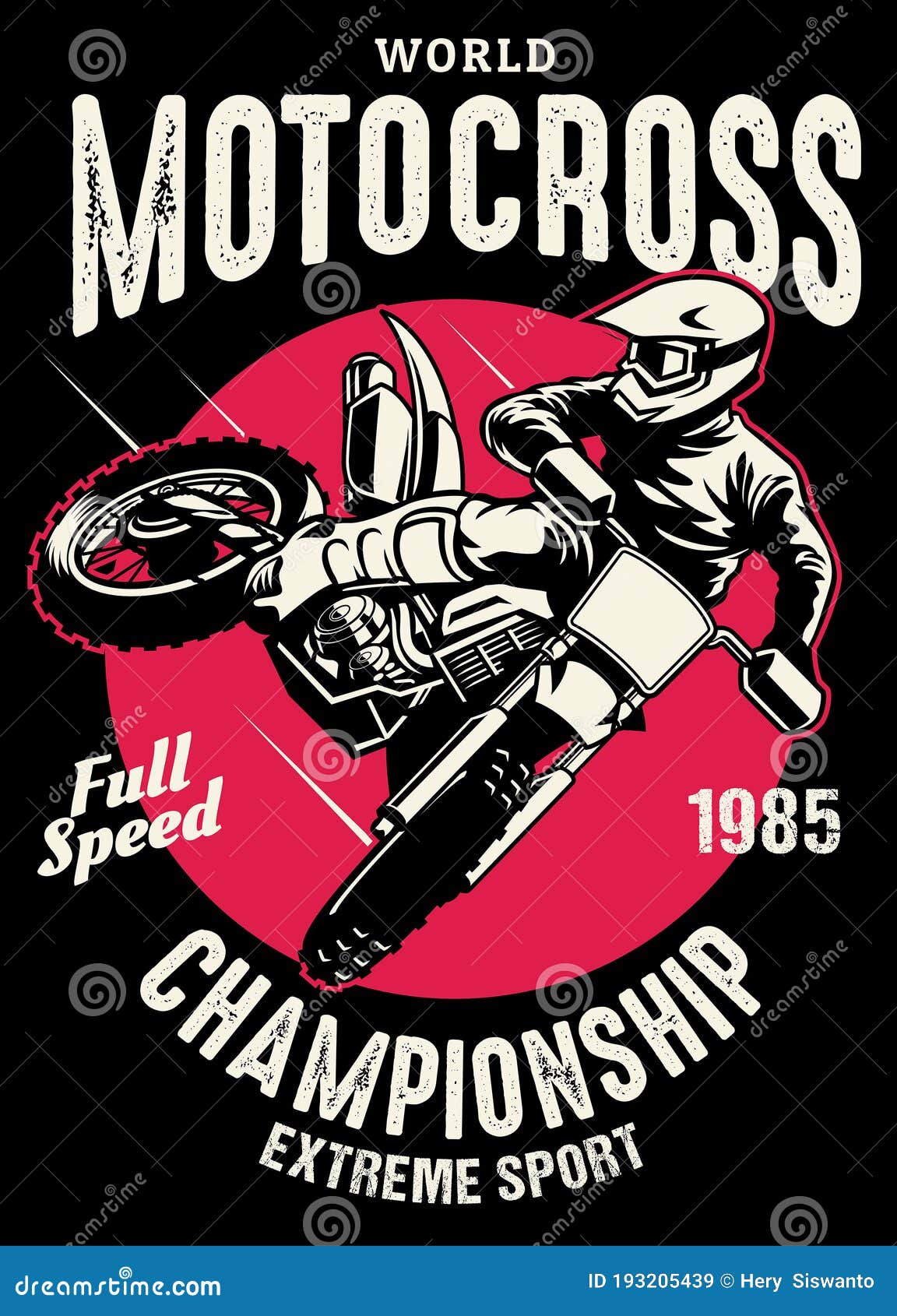 Desenho Em Camisa Do Campeonato De Motocross Ilustração do Vetor