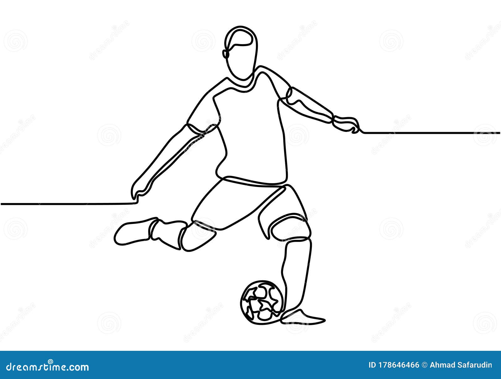 uma única linha contínua desenhando uma bola de futebol e uma taça