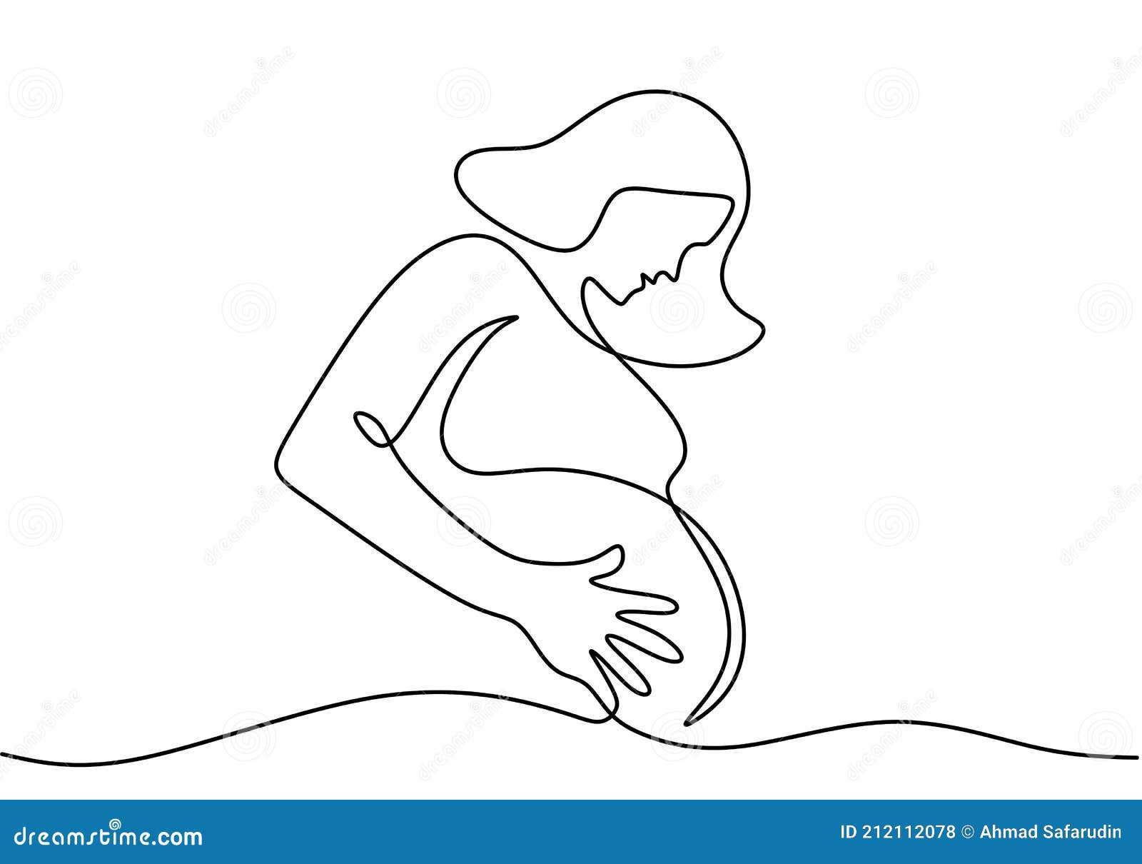 Desenho de linha contínua em alguém está grávida