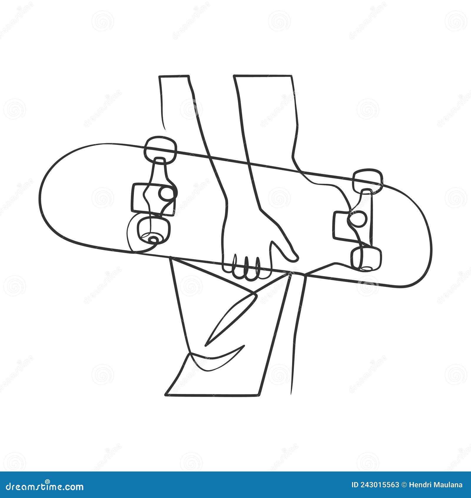 Desenho de linha contínuo de homem jogando skate jogador de jogo de skate  um desenho de linha