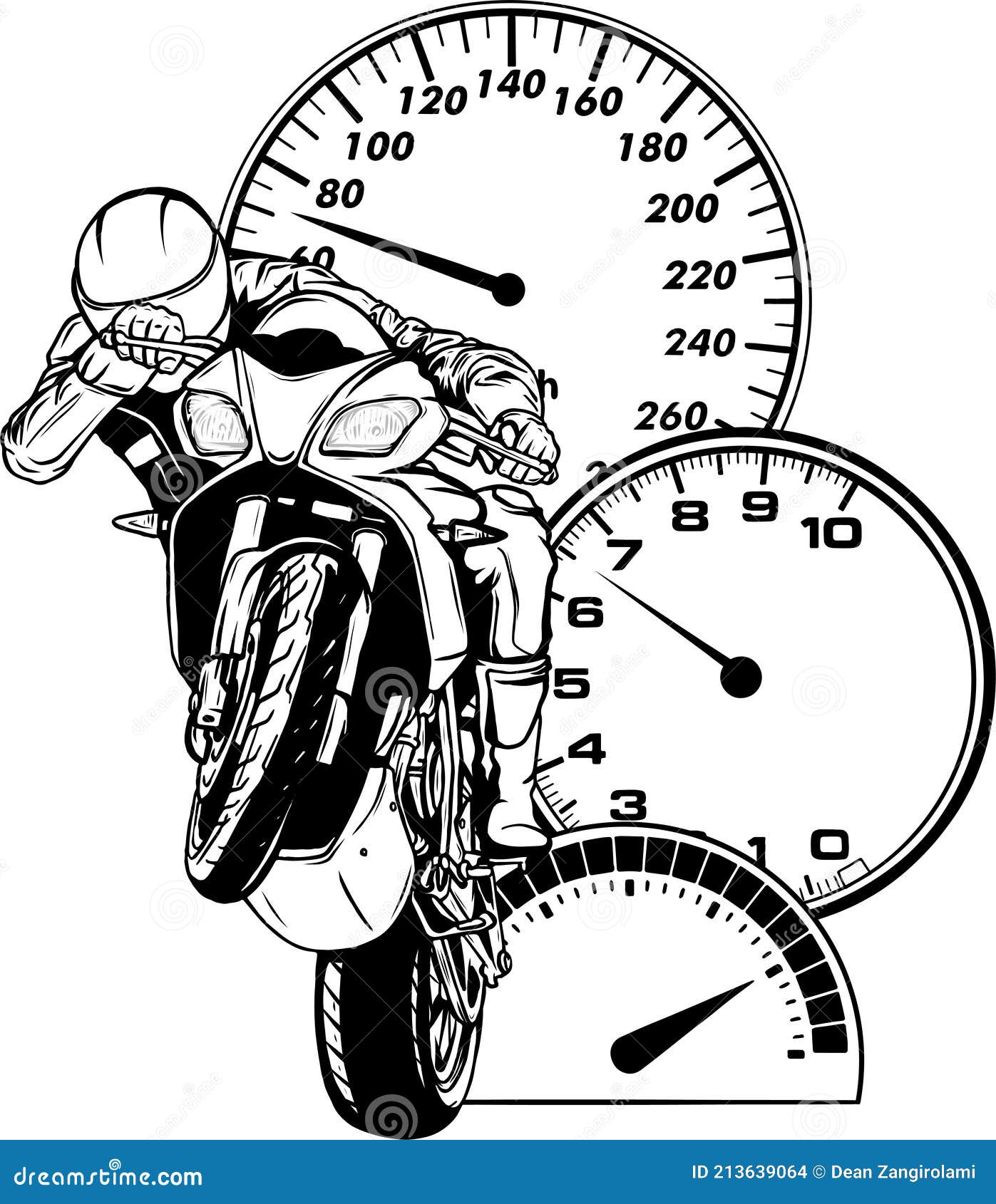 Desenho Em Preto E Branco De Vetor De Moto Com Desenho De Peças