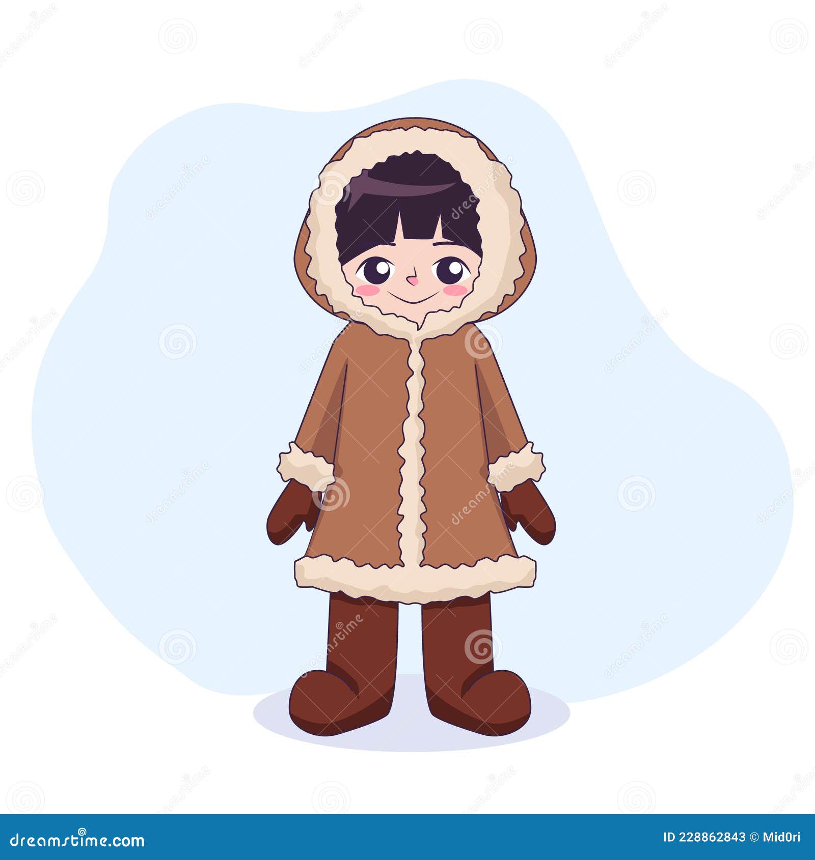 Desenho Esquimó Esquimó, Sorridente E Isolado. Menina Kawaii No Cliente De  Desenho Animado De Roupas De Inverno. Ilustração do Vetor - Ilustração de  consideravelmente, projeto: 228862843