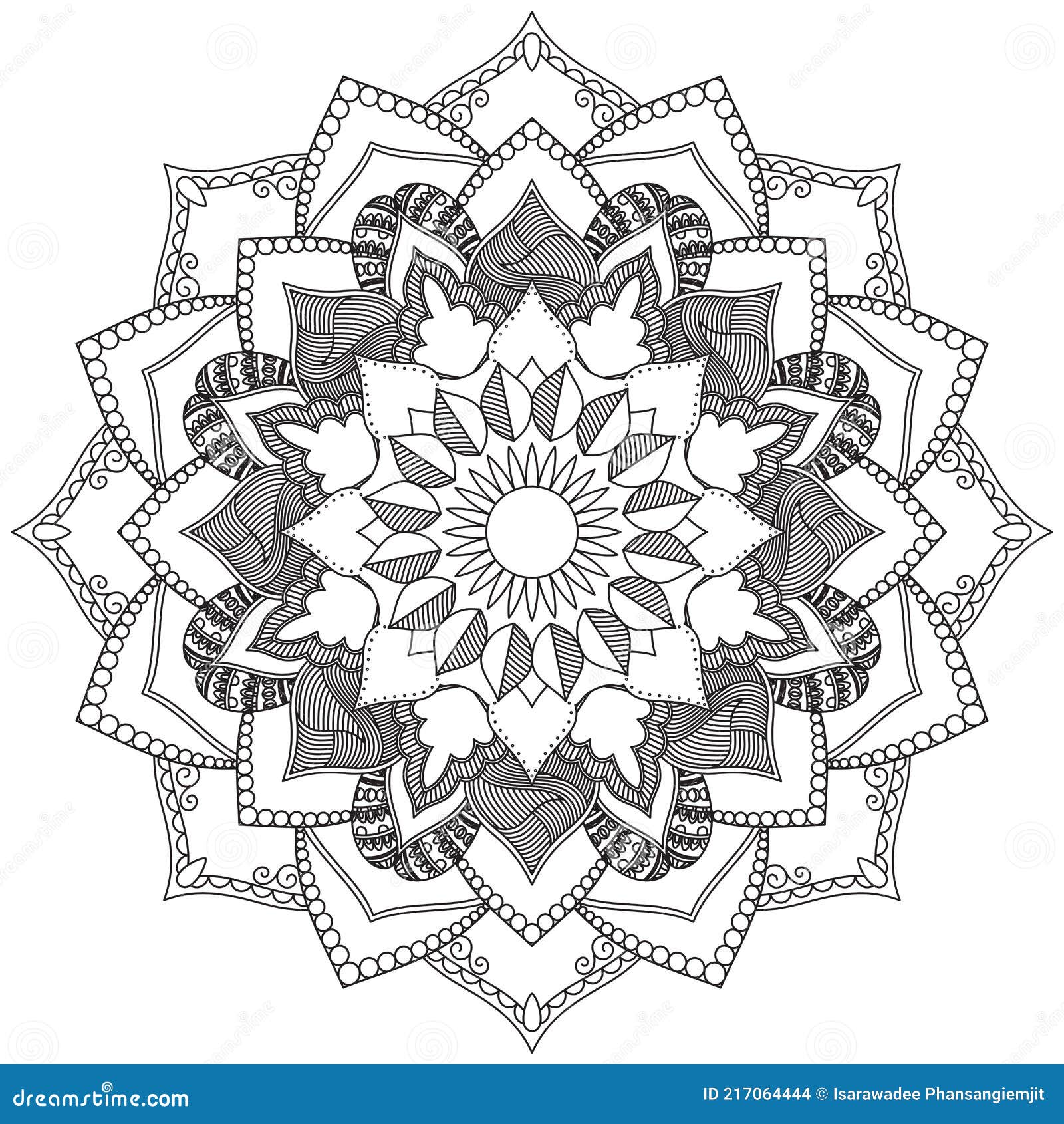 Desenho Gráfico Floral De Mandala Para Colorir Meditação De Página  Ilustração do Vetor - Ilustração de arte, asteca: 217064444