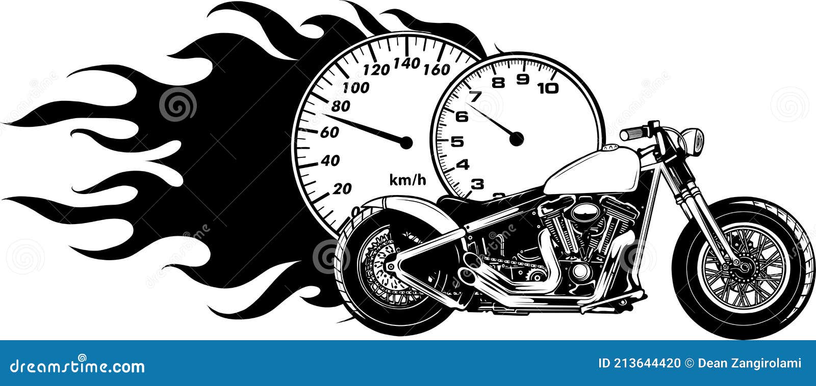 Desenho Ilustrativo Do Vetor Desportivo, a Preto E Branco, Da Chama Das  Motocicletas Ilustração do Vetor - Ilustração de perigo, moto: 213644420