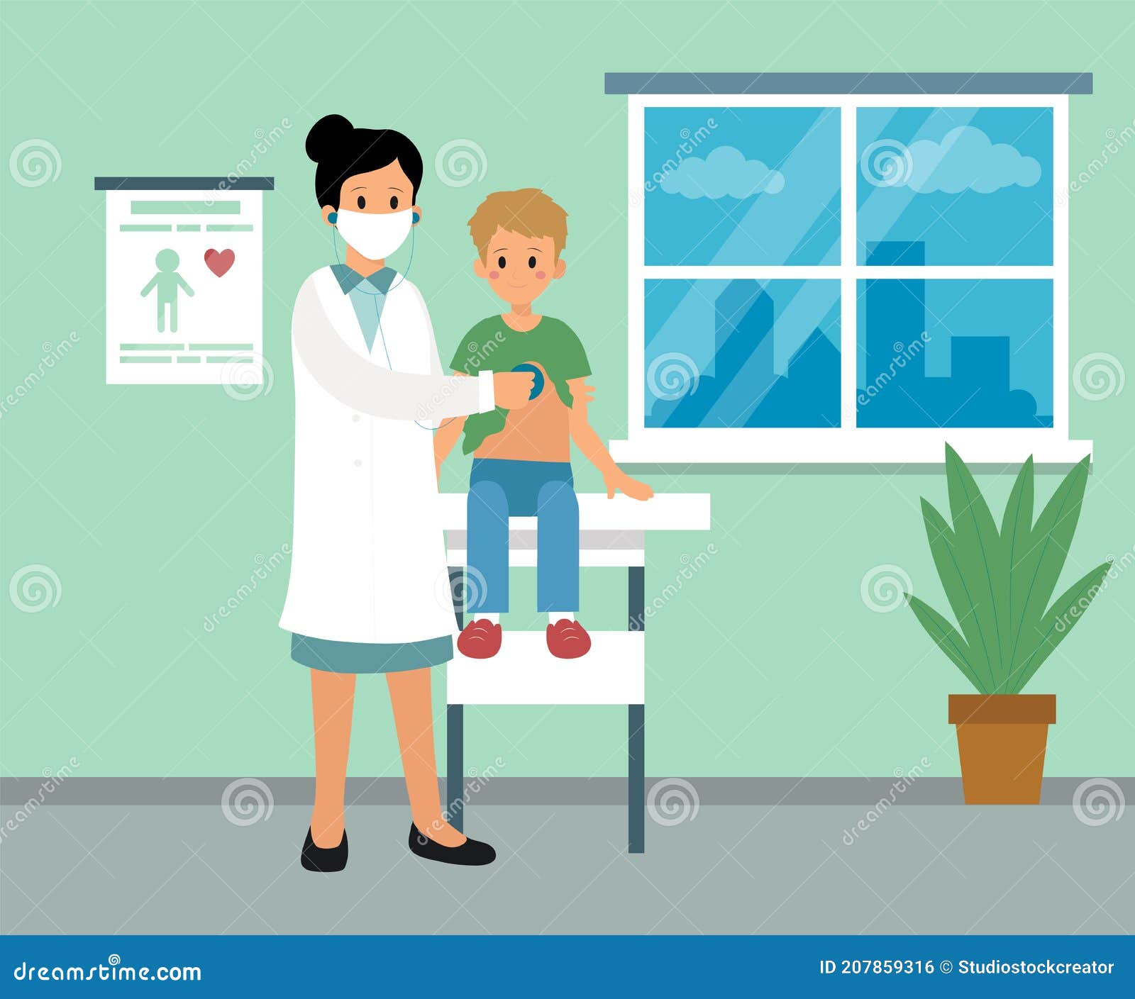 Desenho Interior Do Gabinete Da Clínica De Assistência Médica Pediátrica.  Ilustração Vetorial No Estilo De Desenho Animado Plano. Ilustração Stock -  Ilustração de diagnostique, ortopédico: 207859316