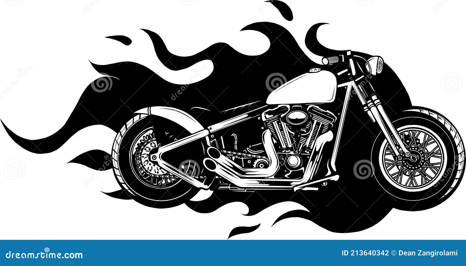 Desenho Em Preto E Branco De Vetor De Moto Com Desenho De Peças