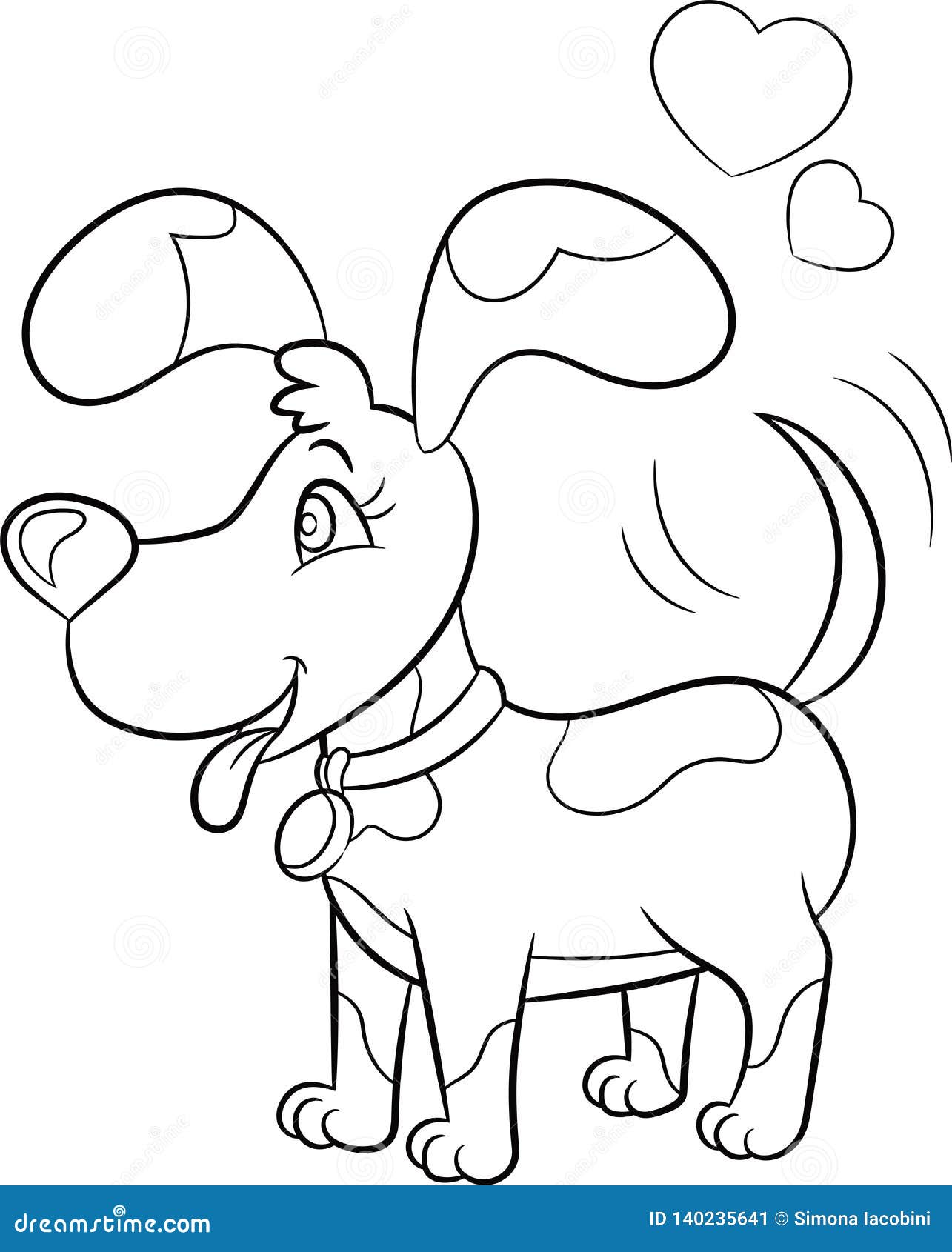Desenho de cachorro kawaii para colorir