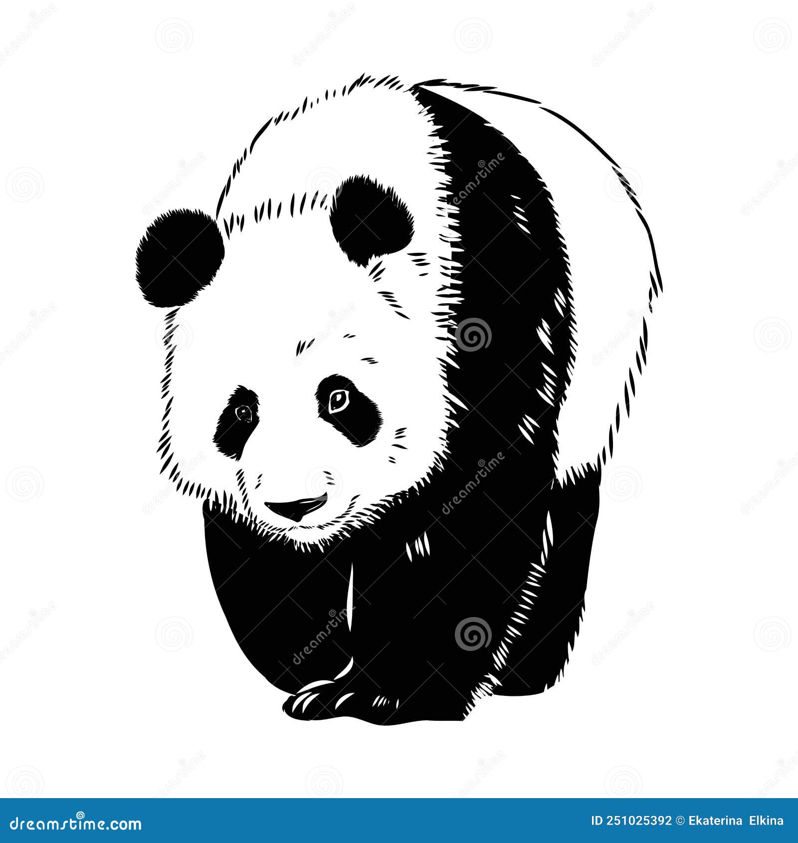 Desenho Realista Vetorial Da Figura Panda Em Ilustração Desenhada à Mão  Inteira Ilustração do Vetor - Ilustração de pele, objeto: 251025366