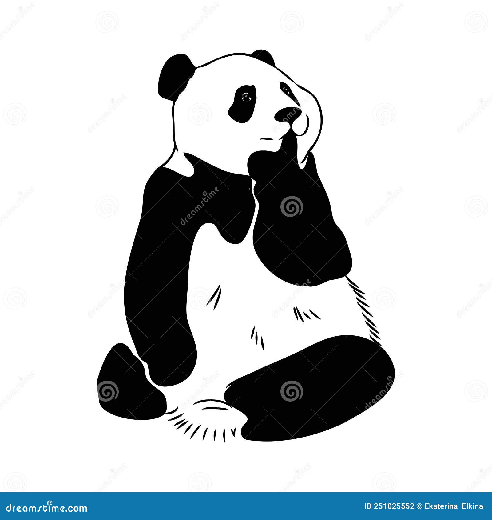 Desenho Realista Vetorial Da Figura Panda Em Ilustração Desenhada à Mão  Inteira Ilustração do Vetor - Ilustração de isolado, panda: 251025552