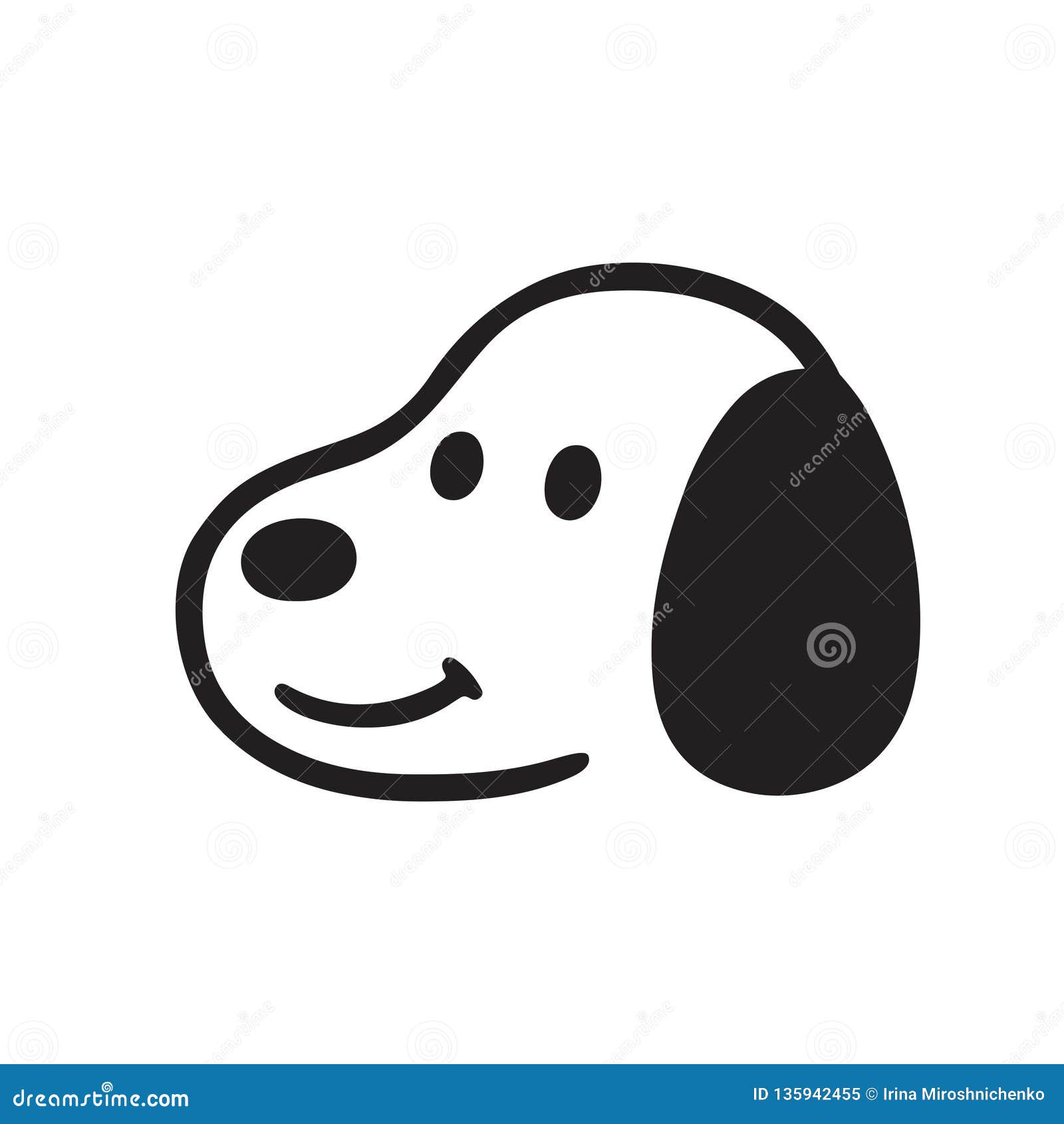 Desenho Simples Da Cara Do Cão Dos Desenhos Animados Ilustração do Vetor -  Ilustração de emblema, sinal: 135942455