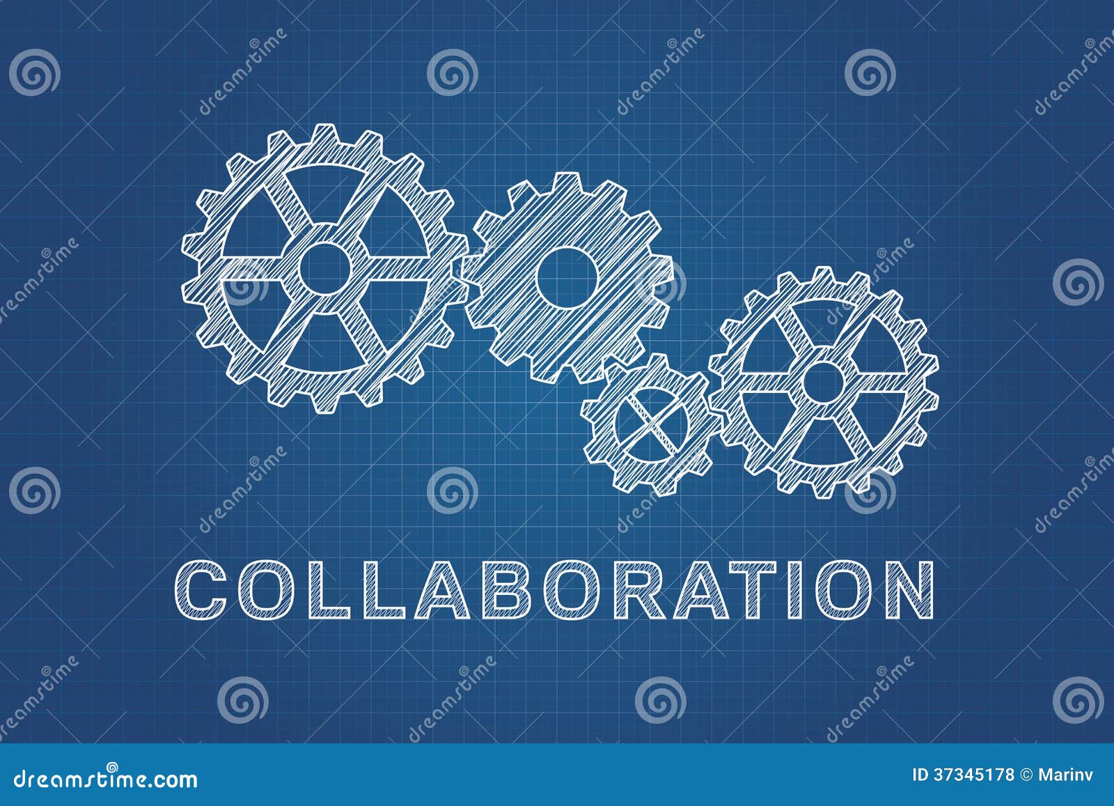 Desenho técnico das engrenagens, ideia dos trabalhos de equipa. Conceito da colaboração. Desenho técnico das engrenagens, da ideia dos trabalhos de equipa e do sucesso.