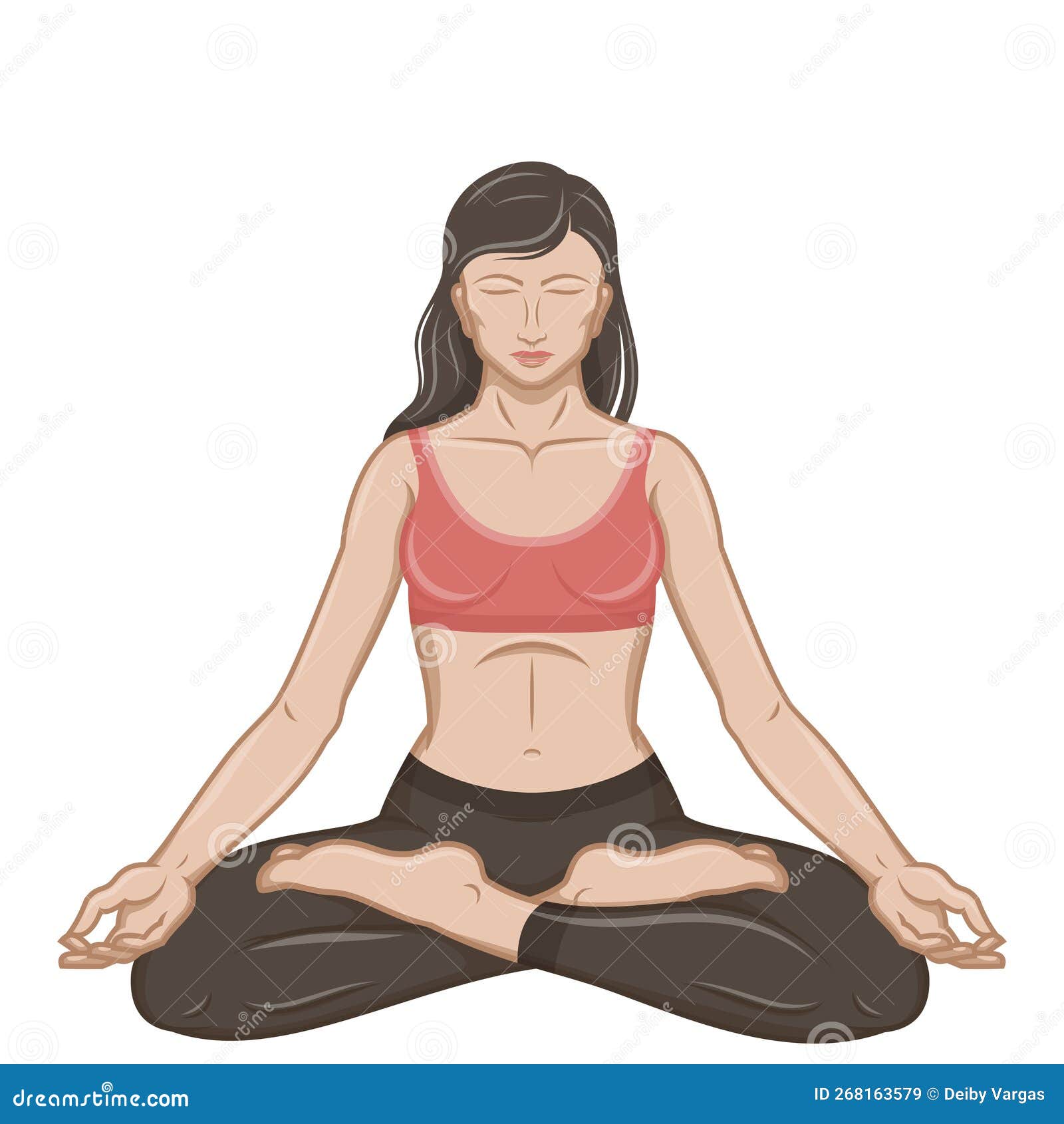 Desenho Vetorial Da Mulher Que Faz Yoga Ilustração do Vetor