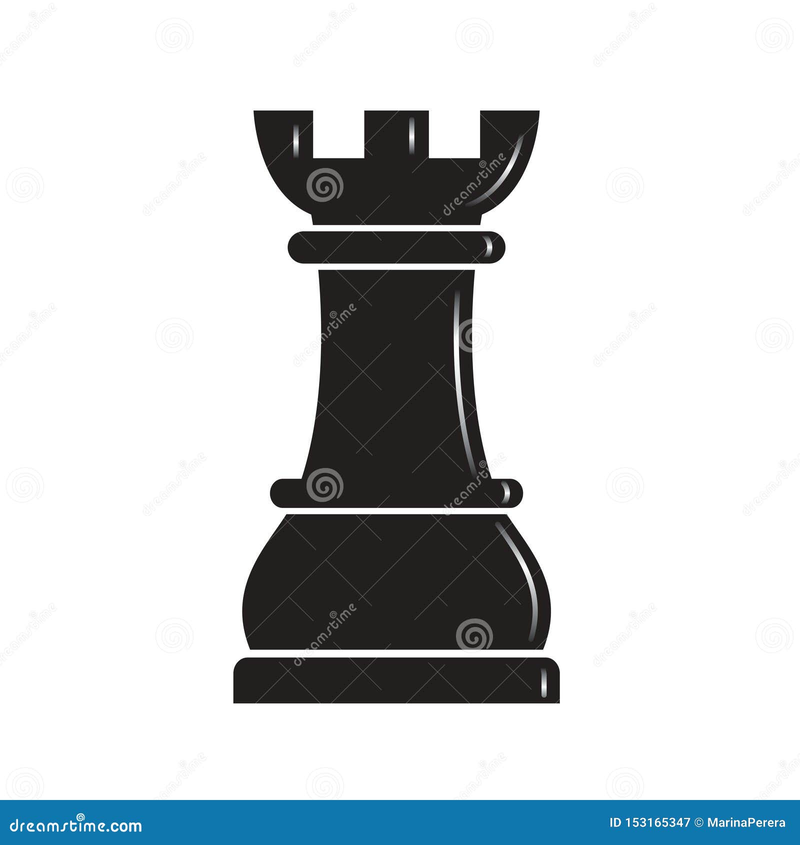 Figura Xadrez Torre Peça Ícone Vector Ilustração Mão Desenho