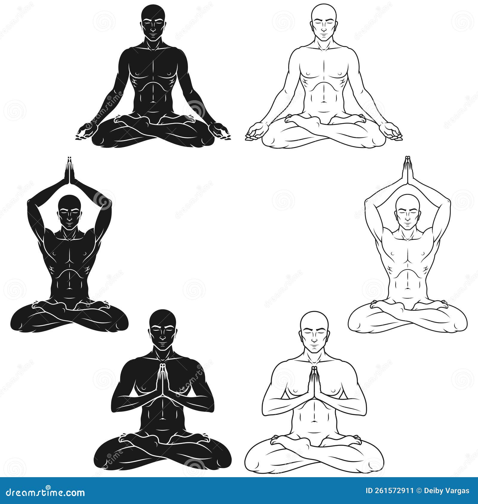 Desenho Vetorial Do Homem Que Faz Yoga Ilustração do Vetor - Ilustração de  esclarecido, vetor: 261572911
