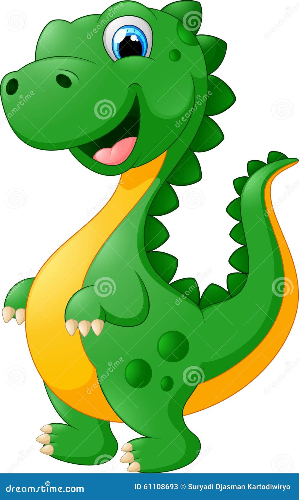 Bonito Dinossauro Verde Desenho Animado Personagem Adesivo Ilustração  imagem vetorial de blueringmedia© 527529870