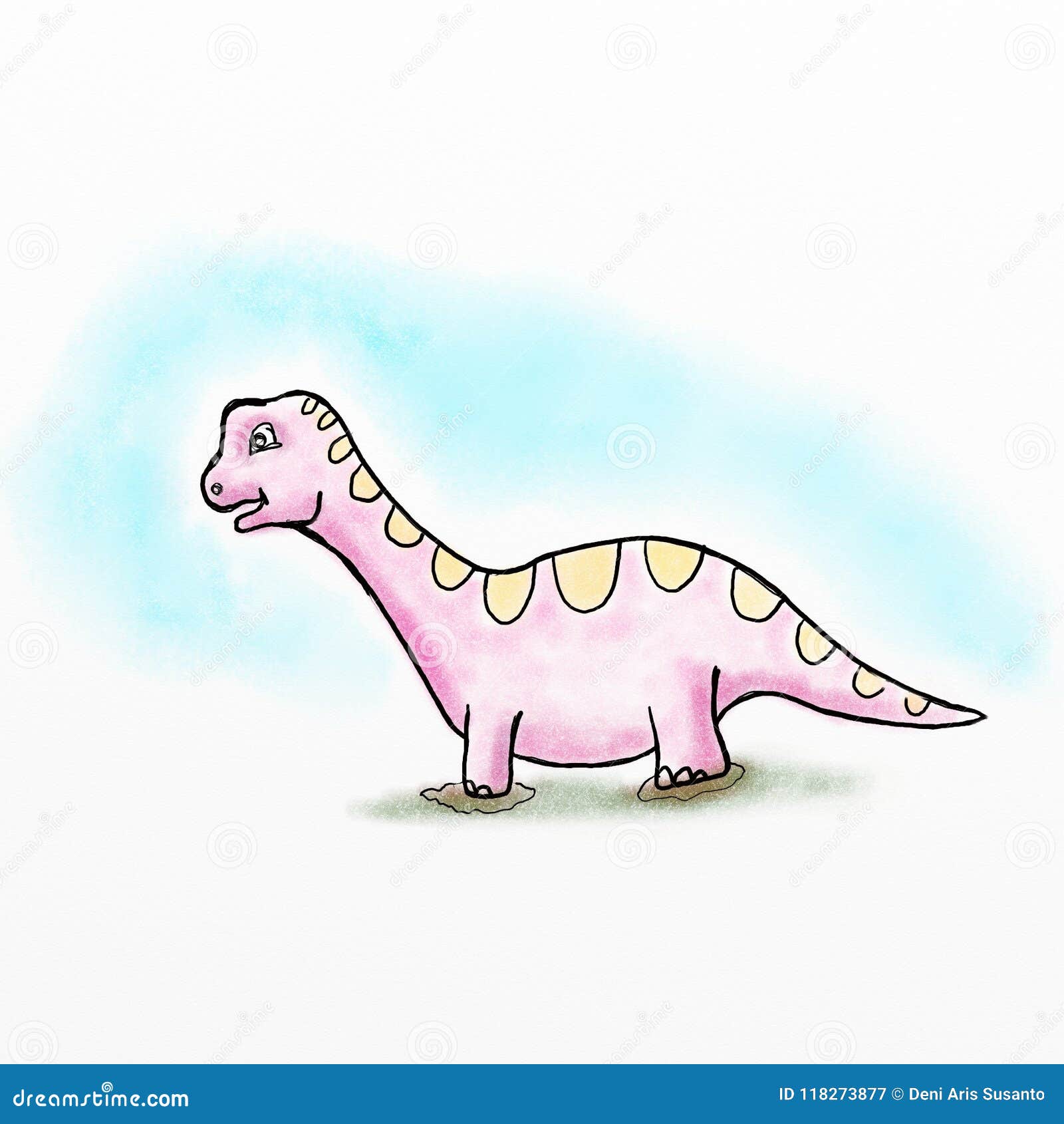 Dinossauro bonito dos desenhos animados — Ilustração de Stock