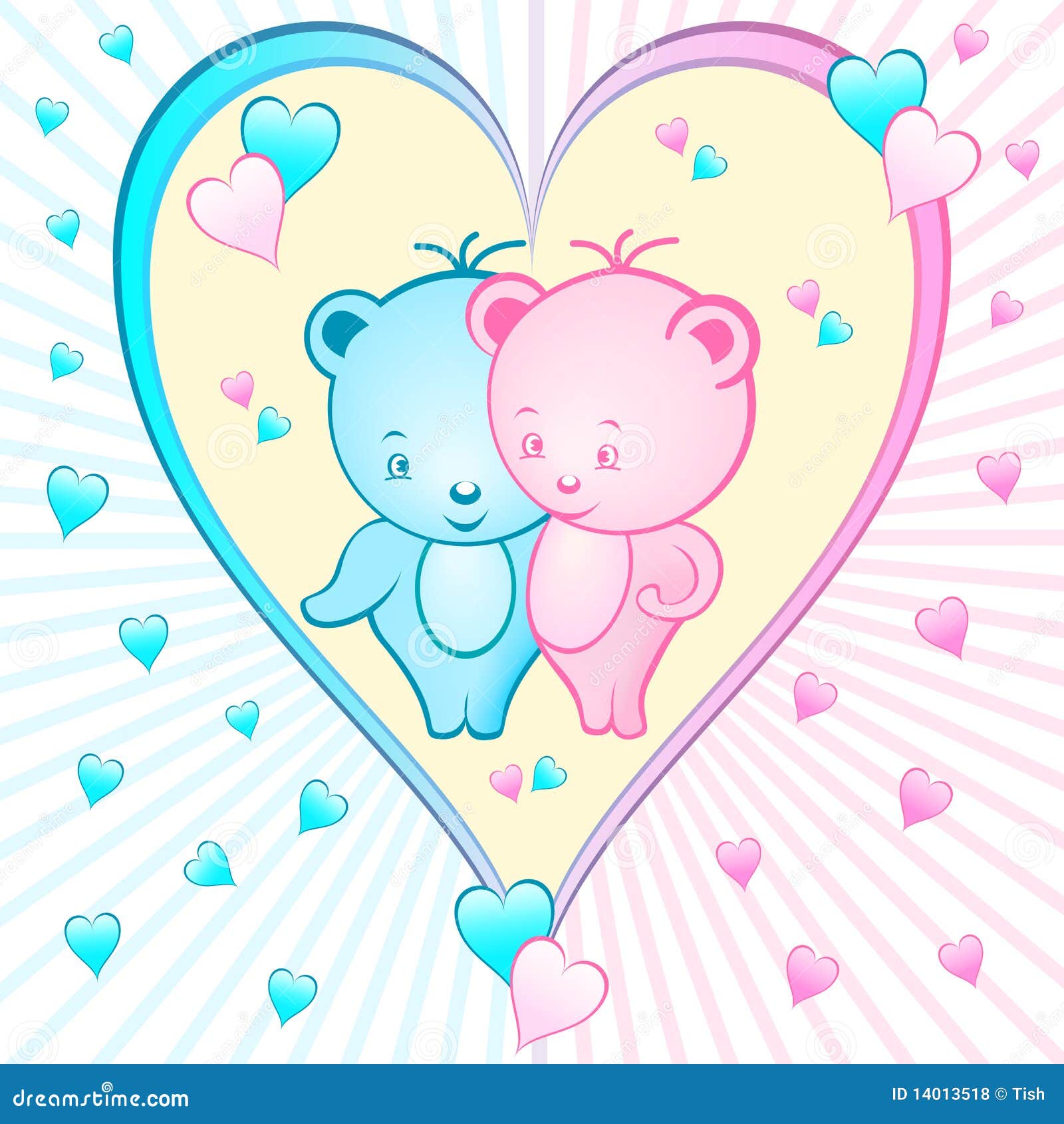 Desenhos Animados Bonitos Do Urso Em Um Coração Ilustração