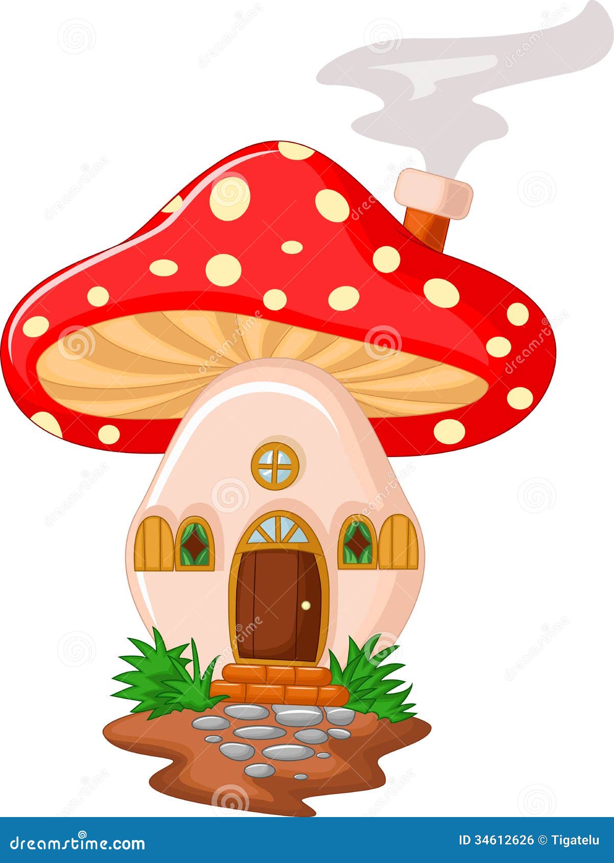 Desenhos Animados Da Casa Do Cogumelo Ilustração do Vetor - Ilustração de  haste, entrada: 34612626