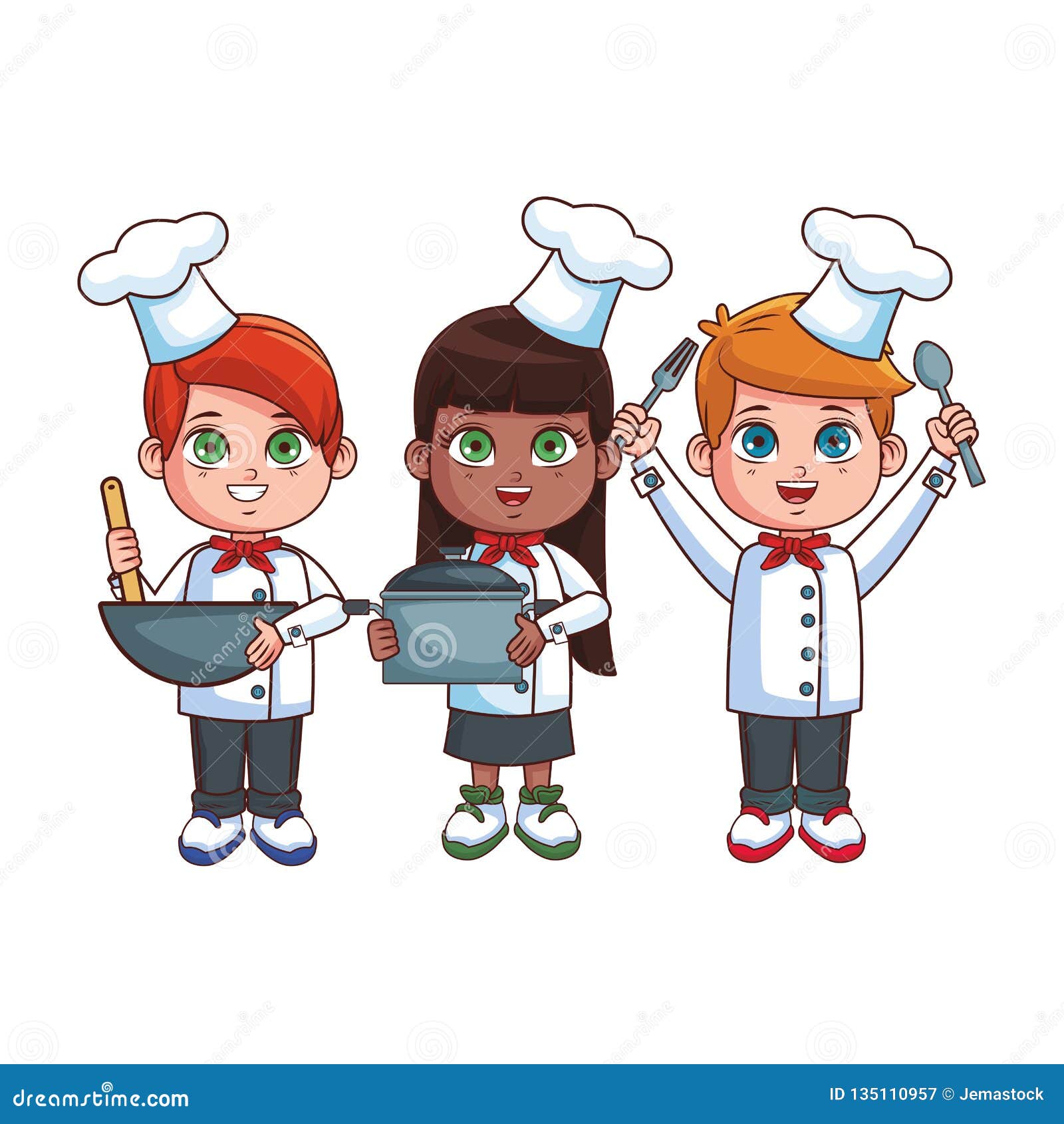 Desenhos Animados Das Crianças Do Cozinheiro Chefe Ilustração do ...