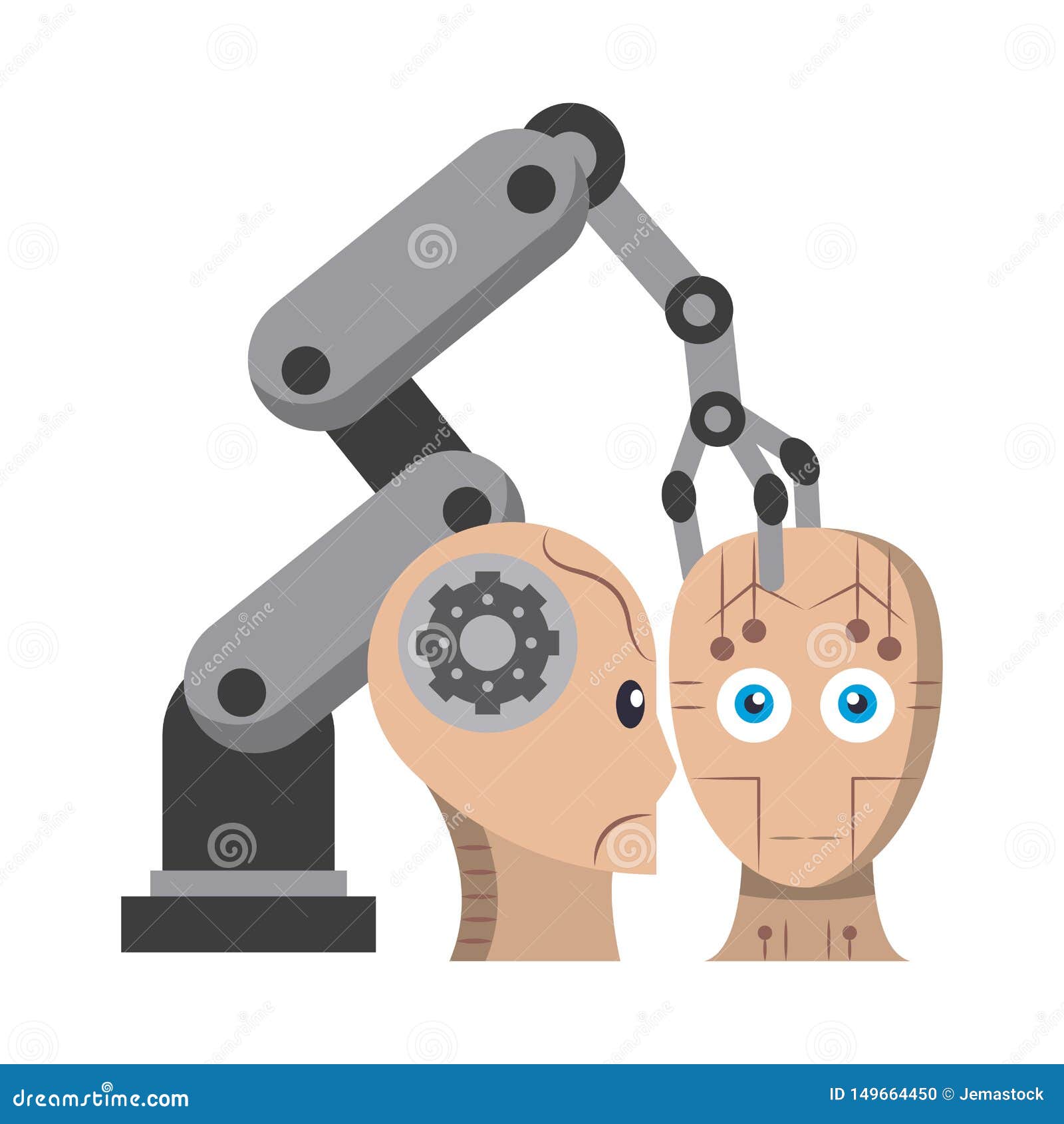 Desenhos Animados Do Conceito Dos cones Da Intelig ncia Artificial Ilustração do Vetor