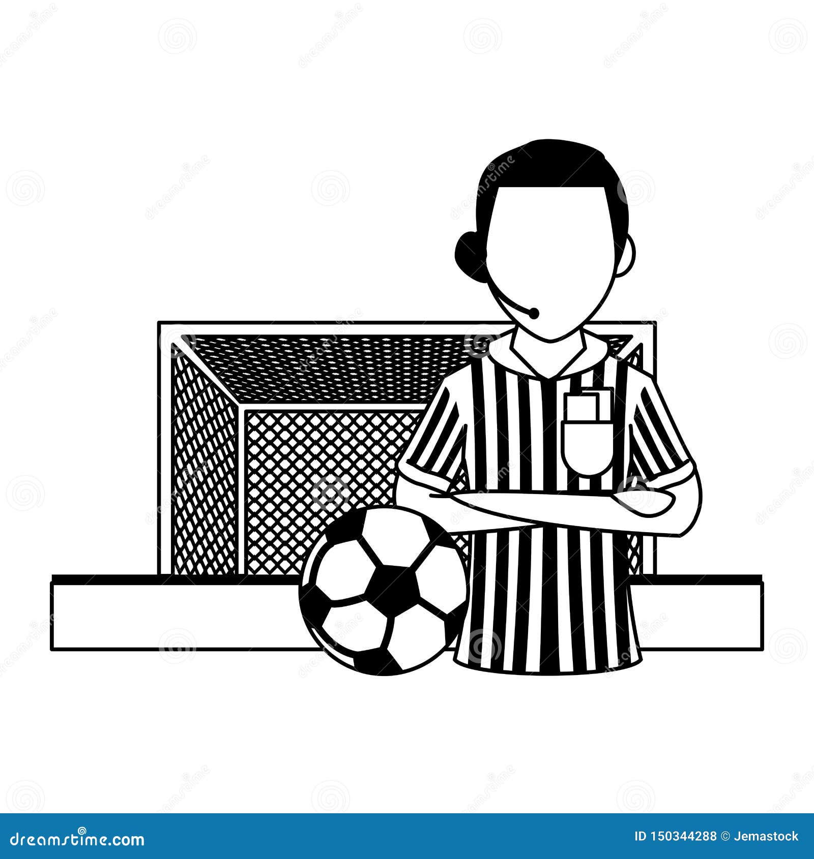 Futebol futebol esporte jogo desenhos animados em preto e branco imagem  vetorial de jemastock© 300394192