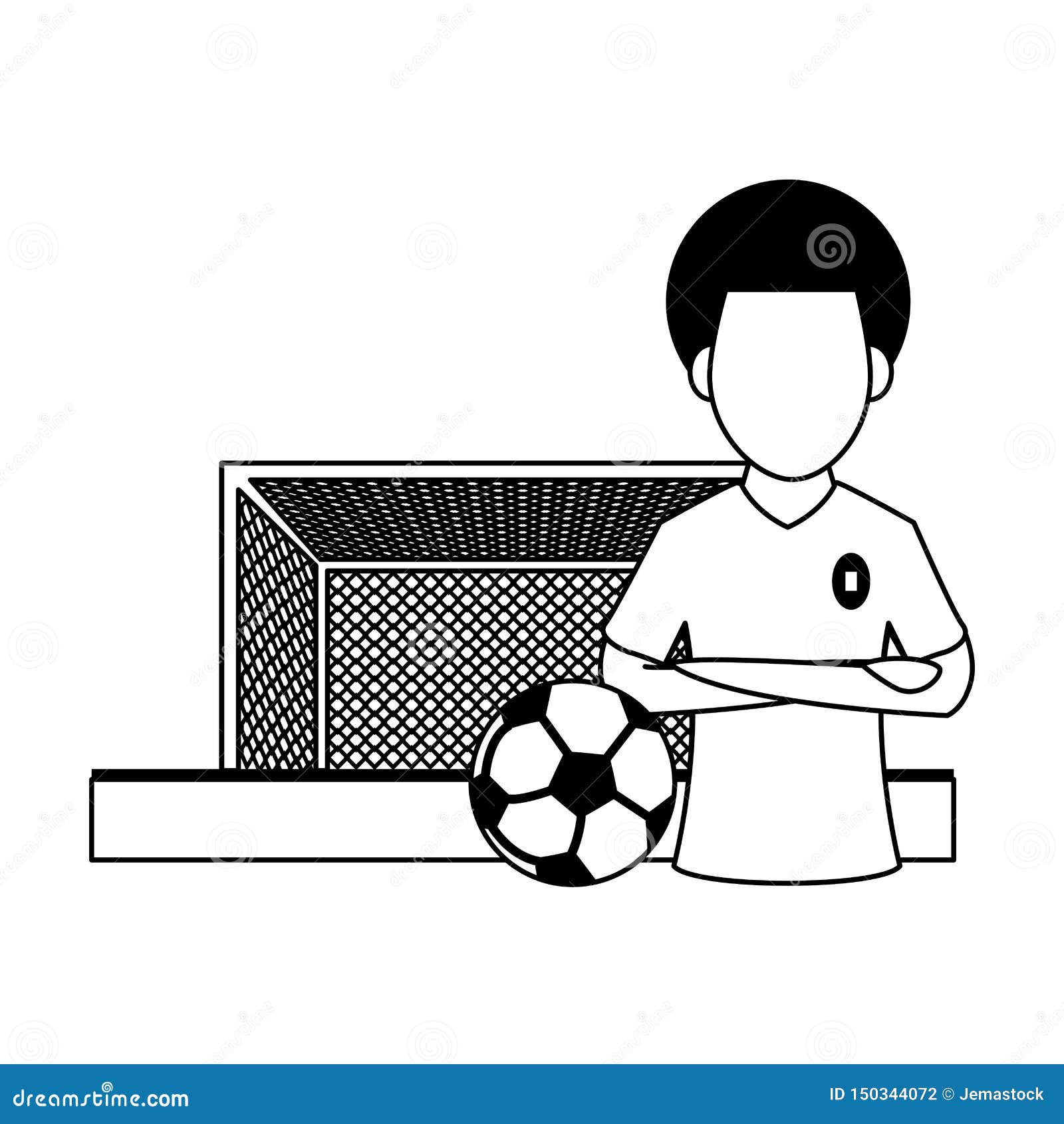 Futebol futebol esporte jogo desenhos animados em preto e branco