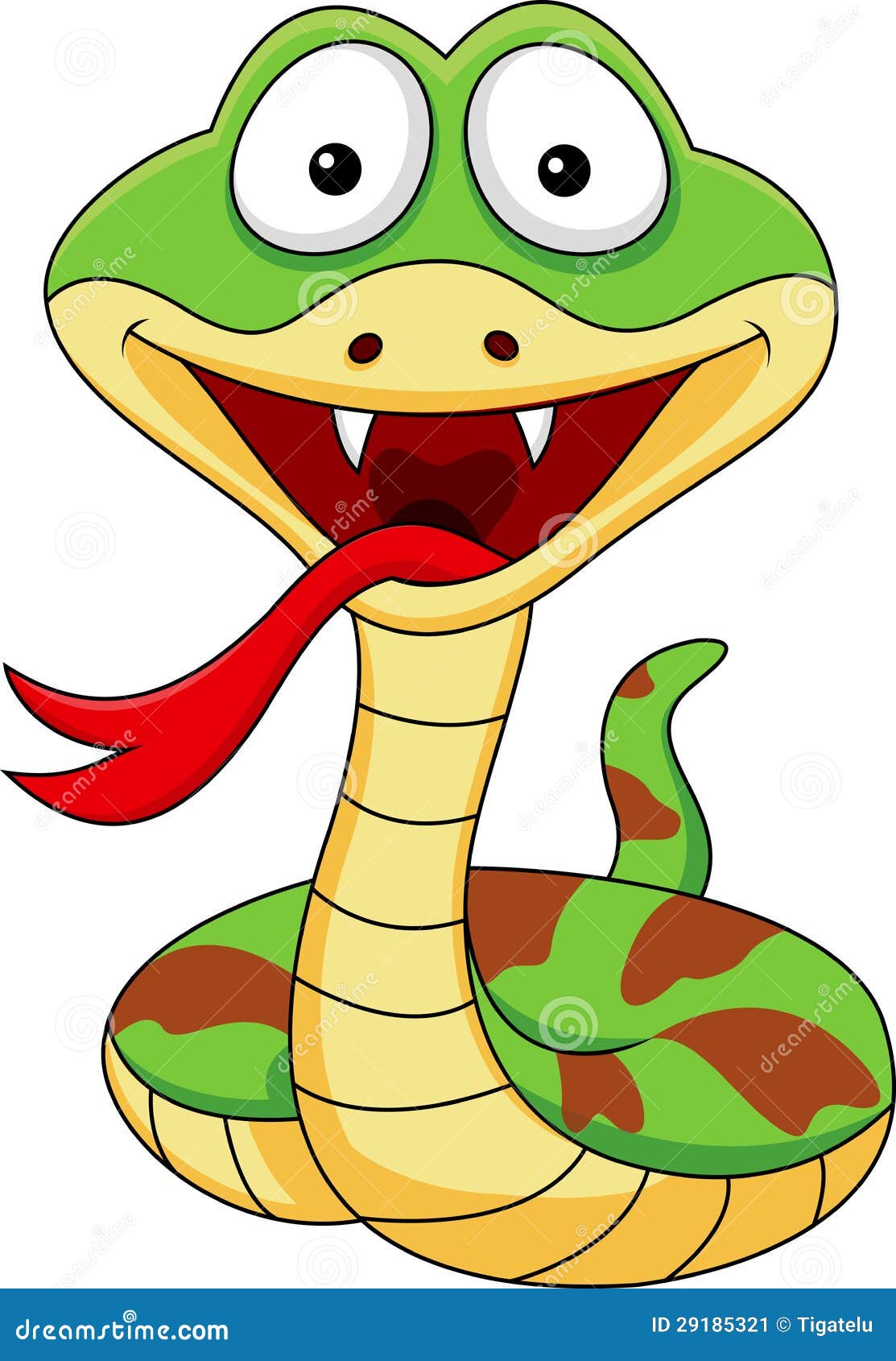 Desenhos Animados Engraçados Da Cobra Ilustração do Vetor - Ilustração de  lingüeta, fofofo: 29185321