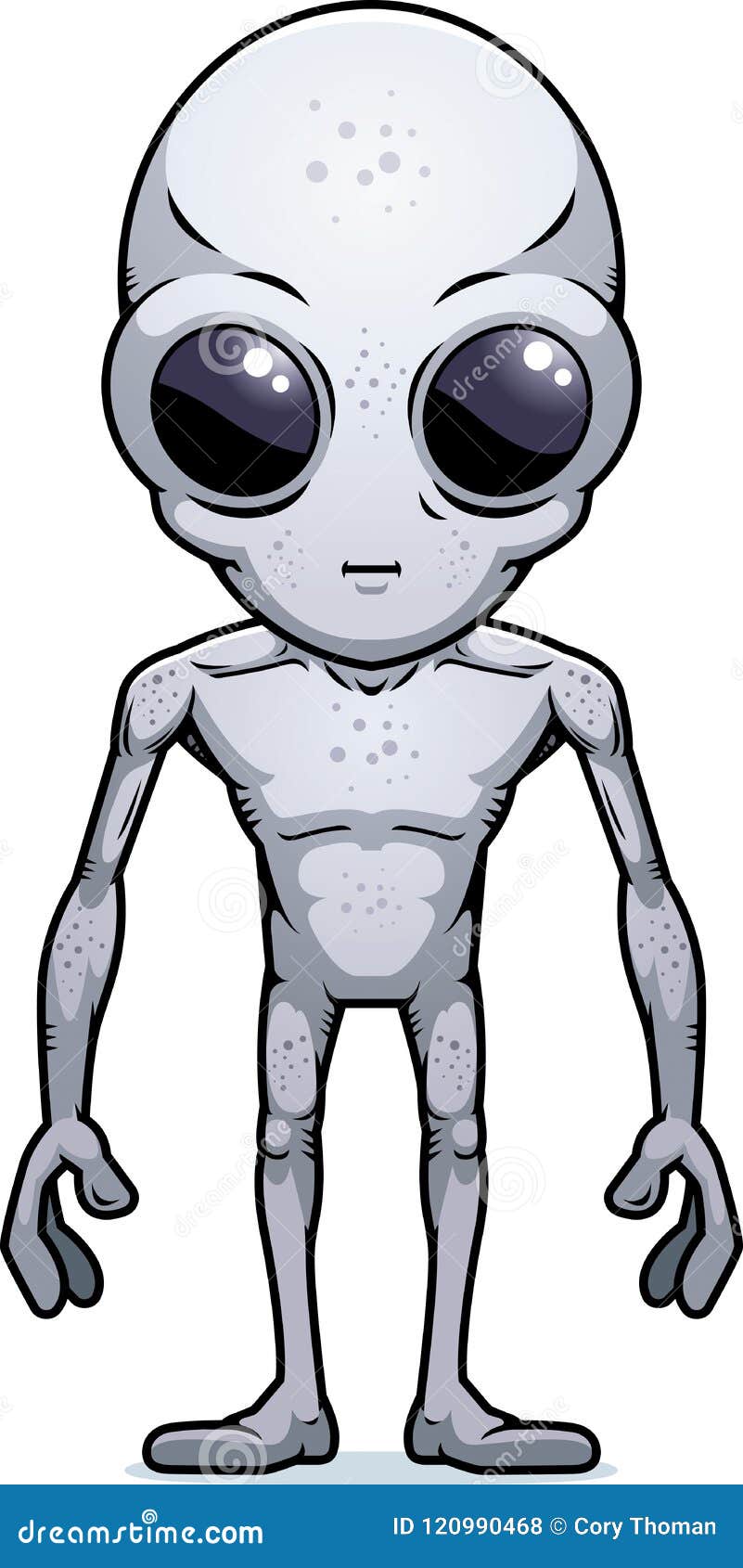 Desenhos Animados Grey Alien Ilustração do Vetor - Ilustração de cinzento,  cartoon: 120990468