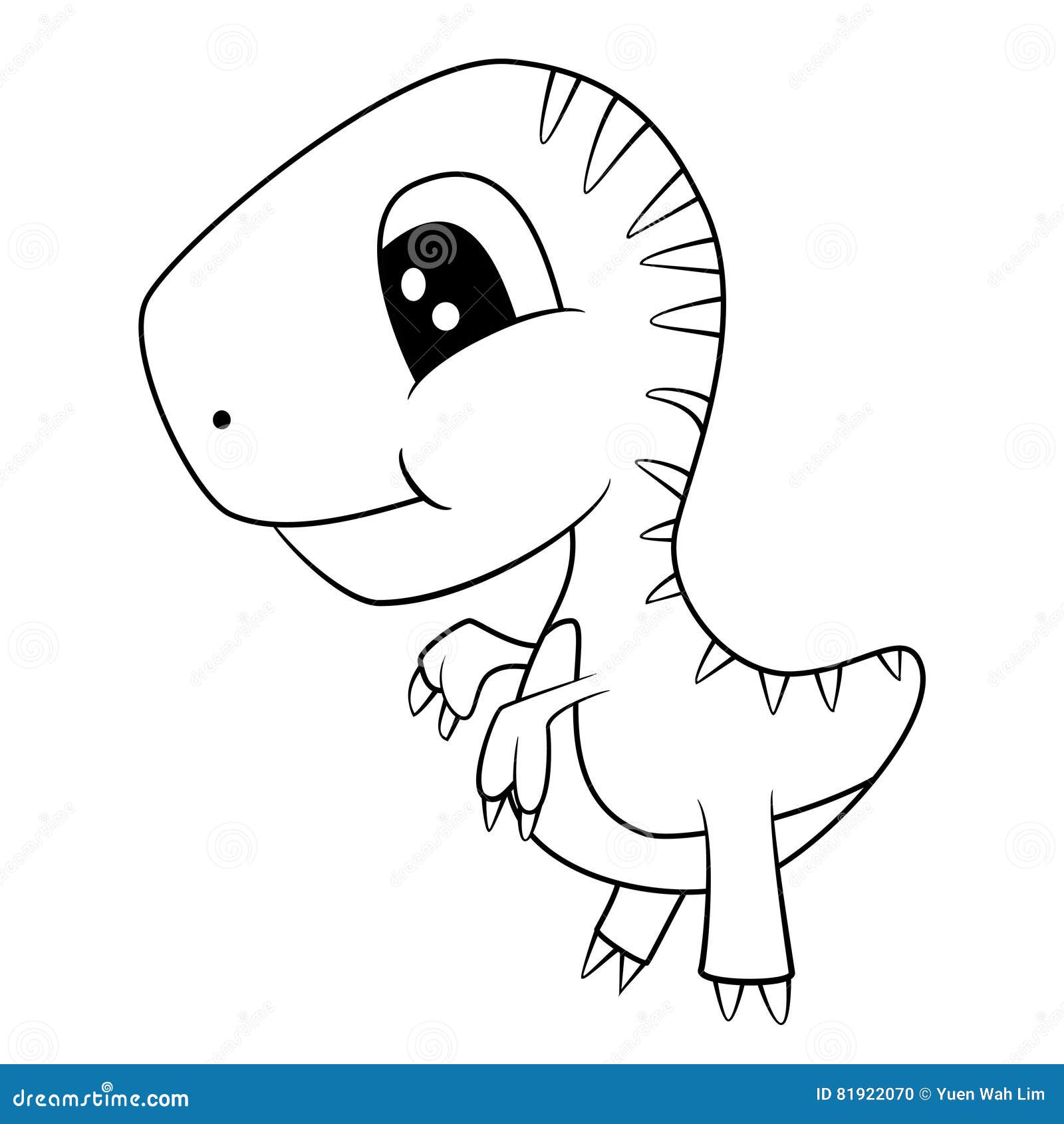 Dinossauro Bonito Dos Desenhos Animados Dino Ilustração Preto E Branco Do  Vetor Para O Livro Para Colorir Ilustração do Vetor - Ilustração de  selvagem, réptil: 130529479