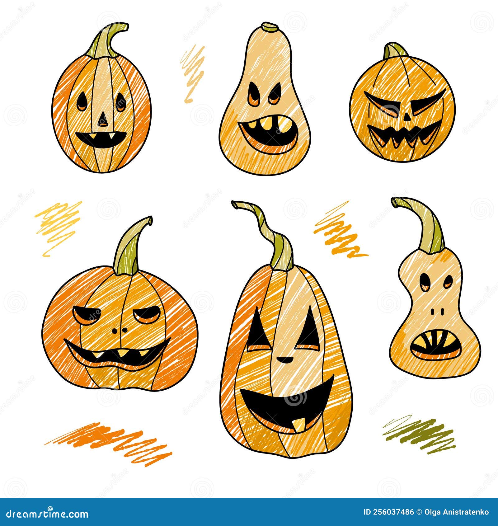 Elementos de contorno de halloween. ilustração vetorial de uma