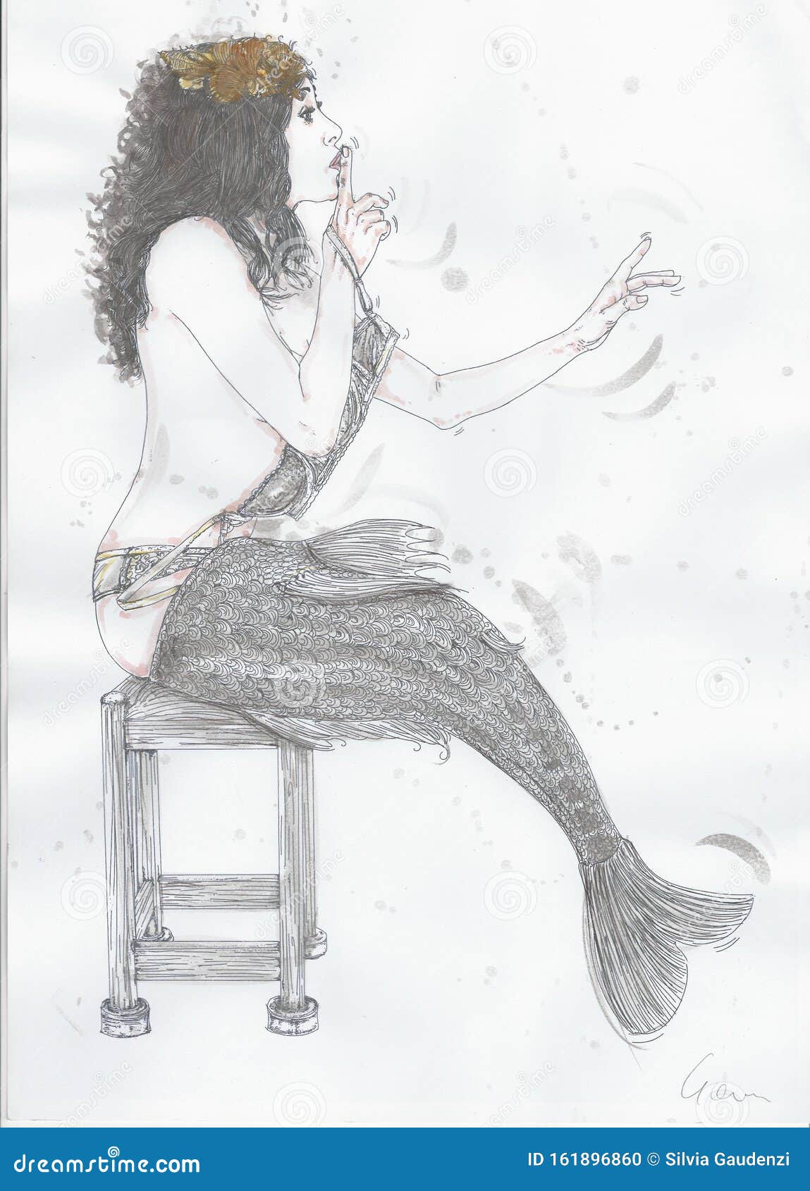 Desenhos Sexy Mermaidsoriginais Pintados Com Aquarela No Papel Foto de  Stock - Imagem de grande, desenhos: 161896860