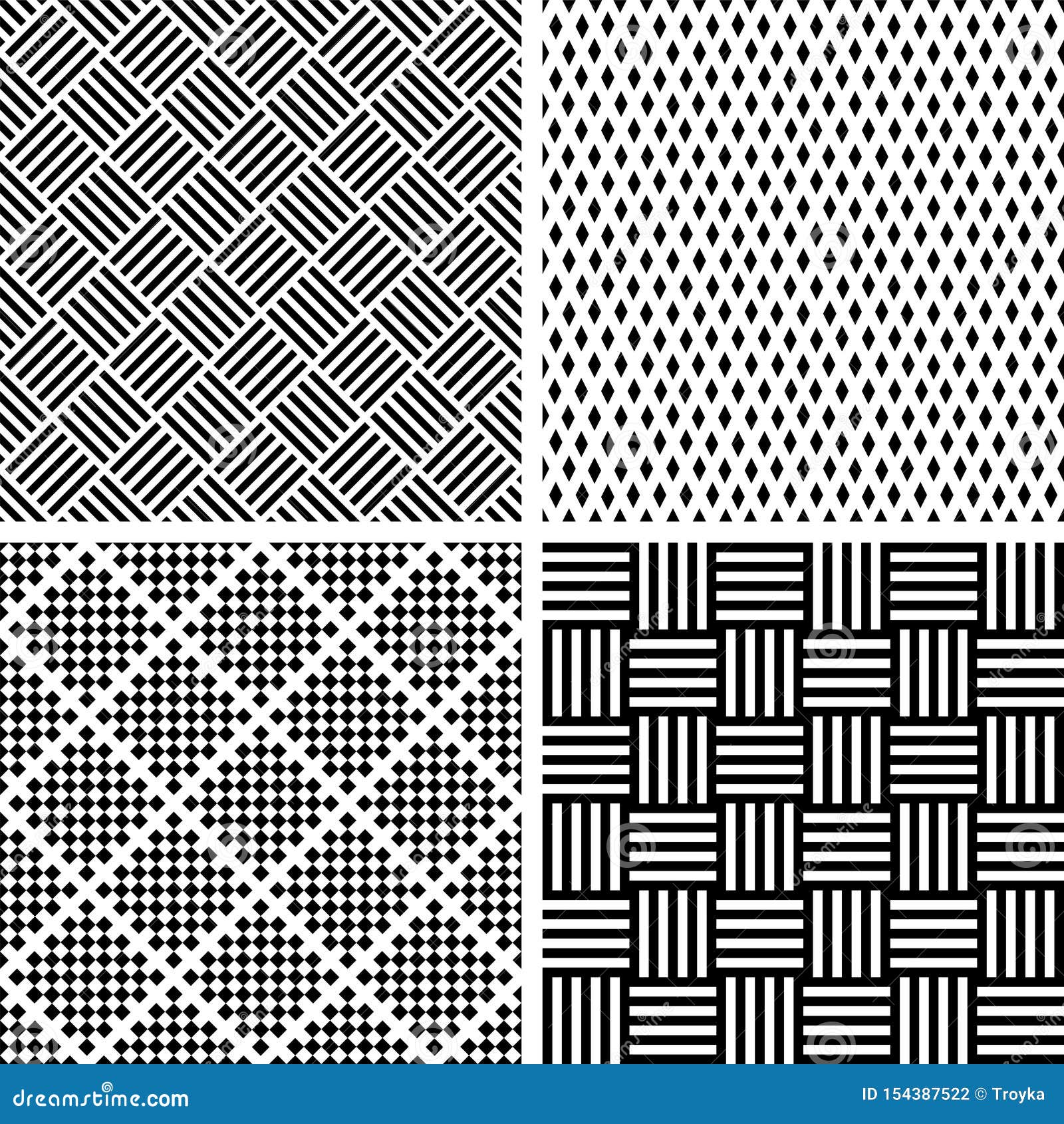 Deseniuje bezszwowego set geometryczne tekstury. Seamless patterns set. Geometric textures. Vector art