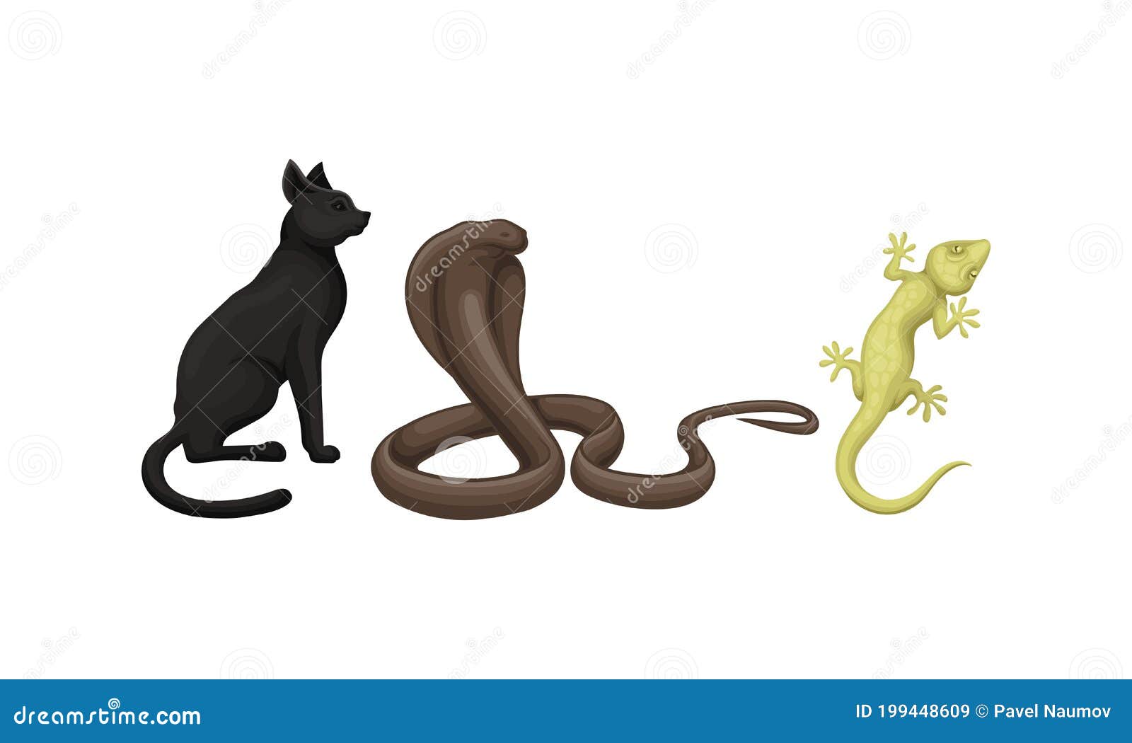 Download Desert Animals With Cobra And Lizard Vector Set Stock ...