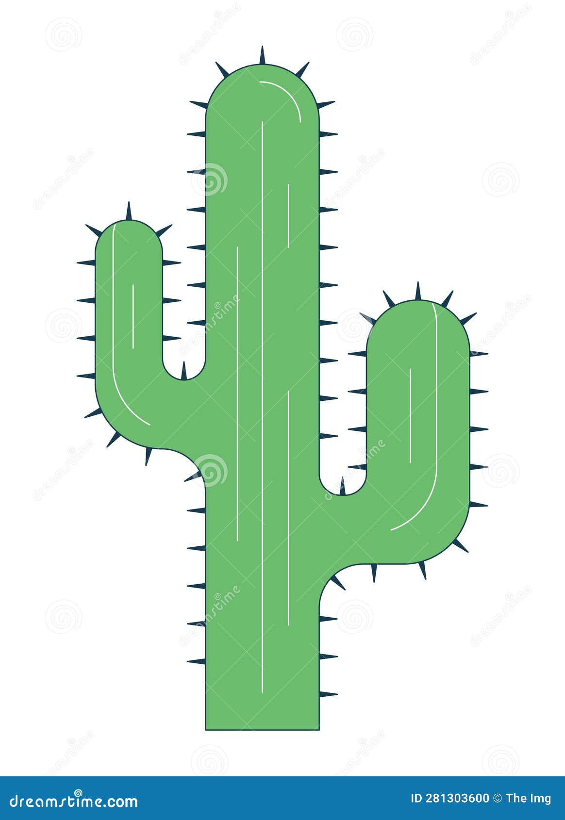 desert cactus flat line color   object