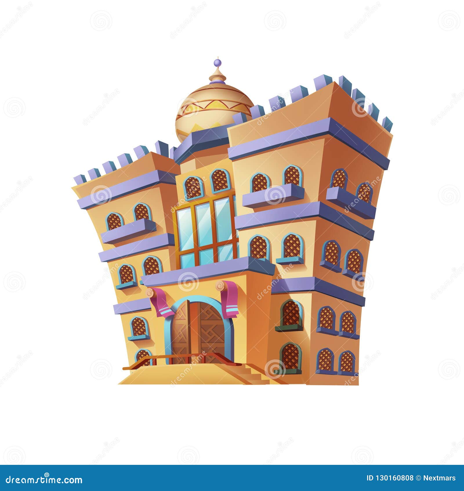 desert emirates palaces arabian architecture. game assets card object buildings