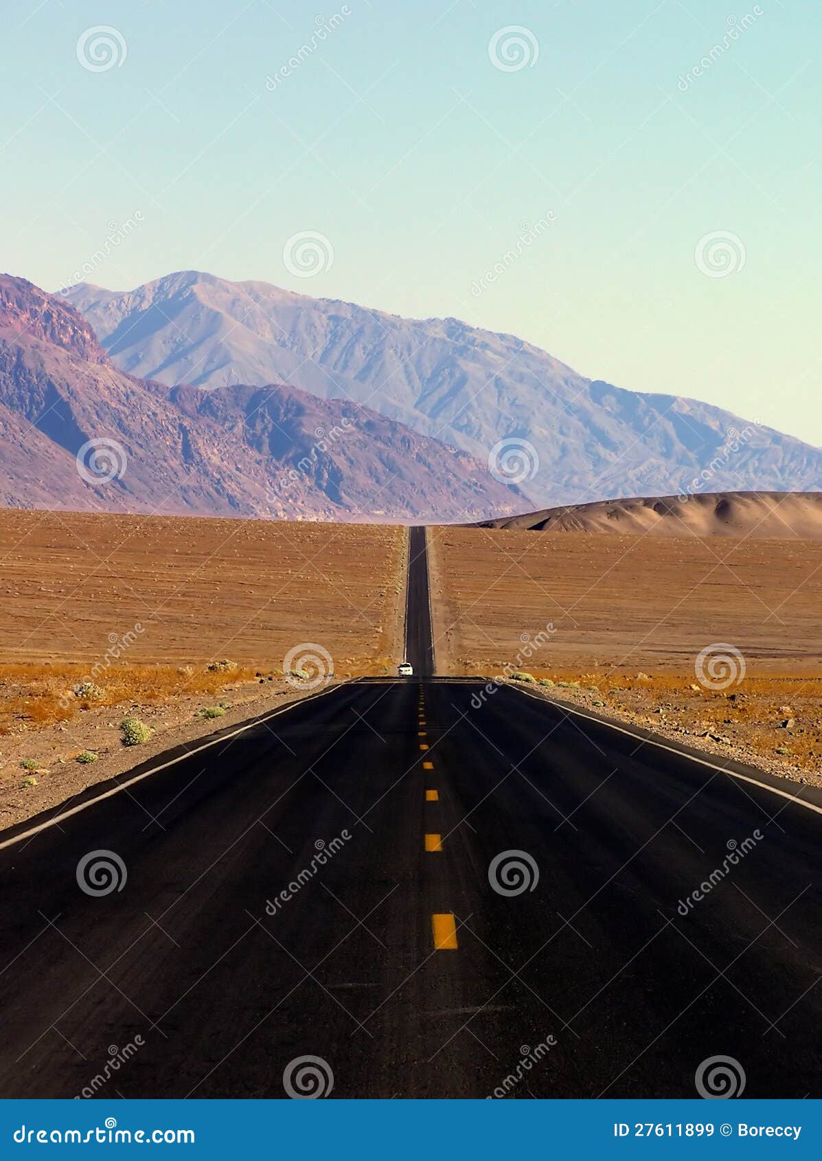 Desert Highway and Mountains, Death Valley NP Stock Image - Image of ...