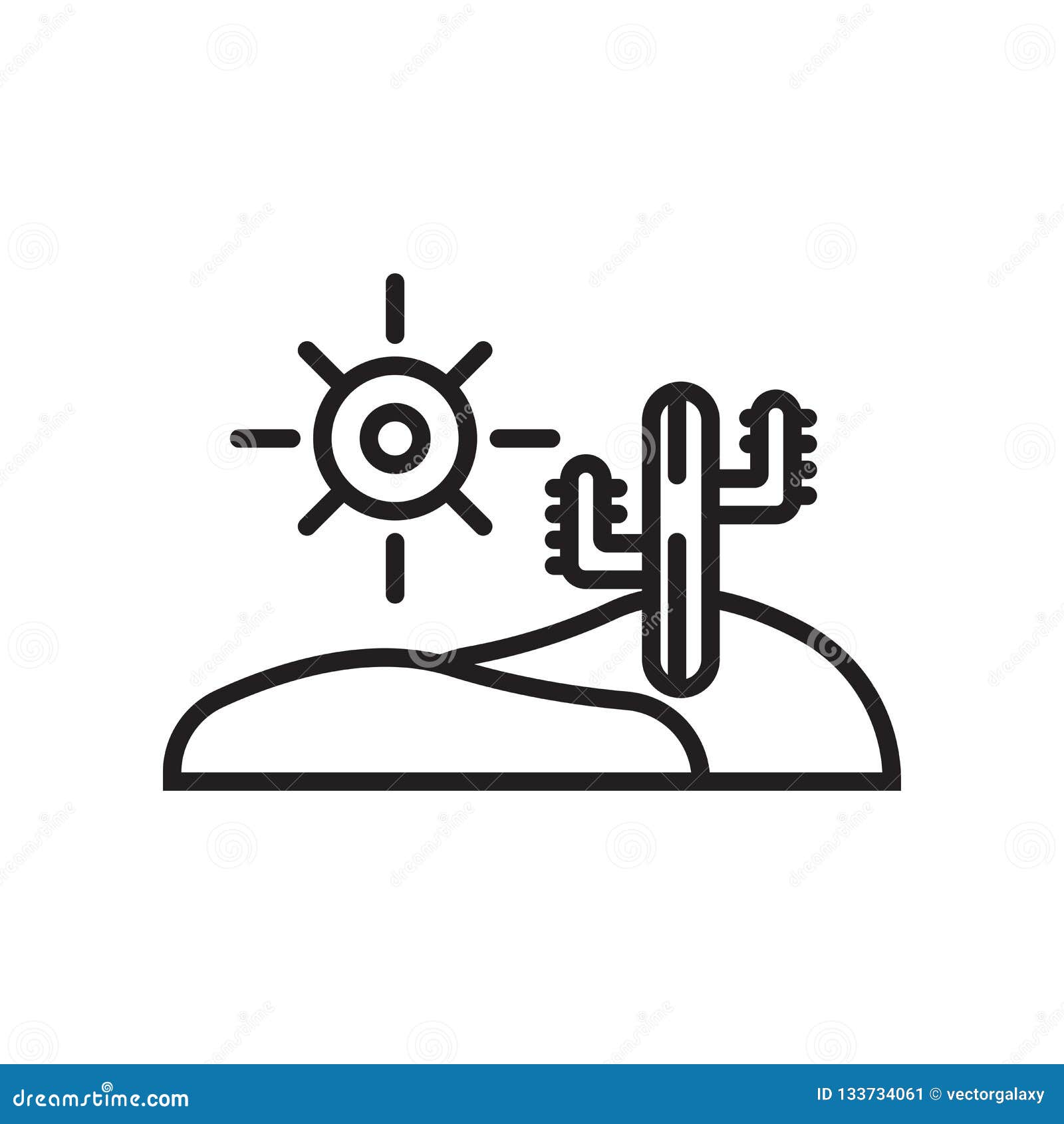 Desert Icon Vector Sign and Symbol Isolated on White Background Stock