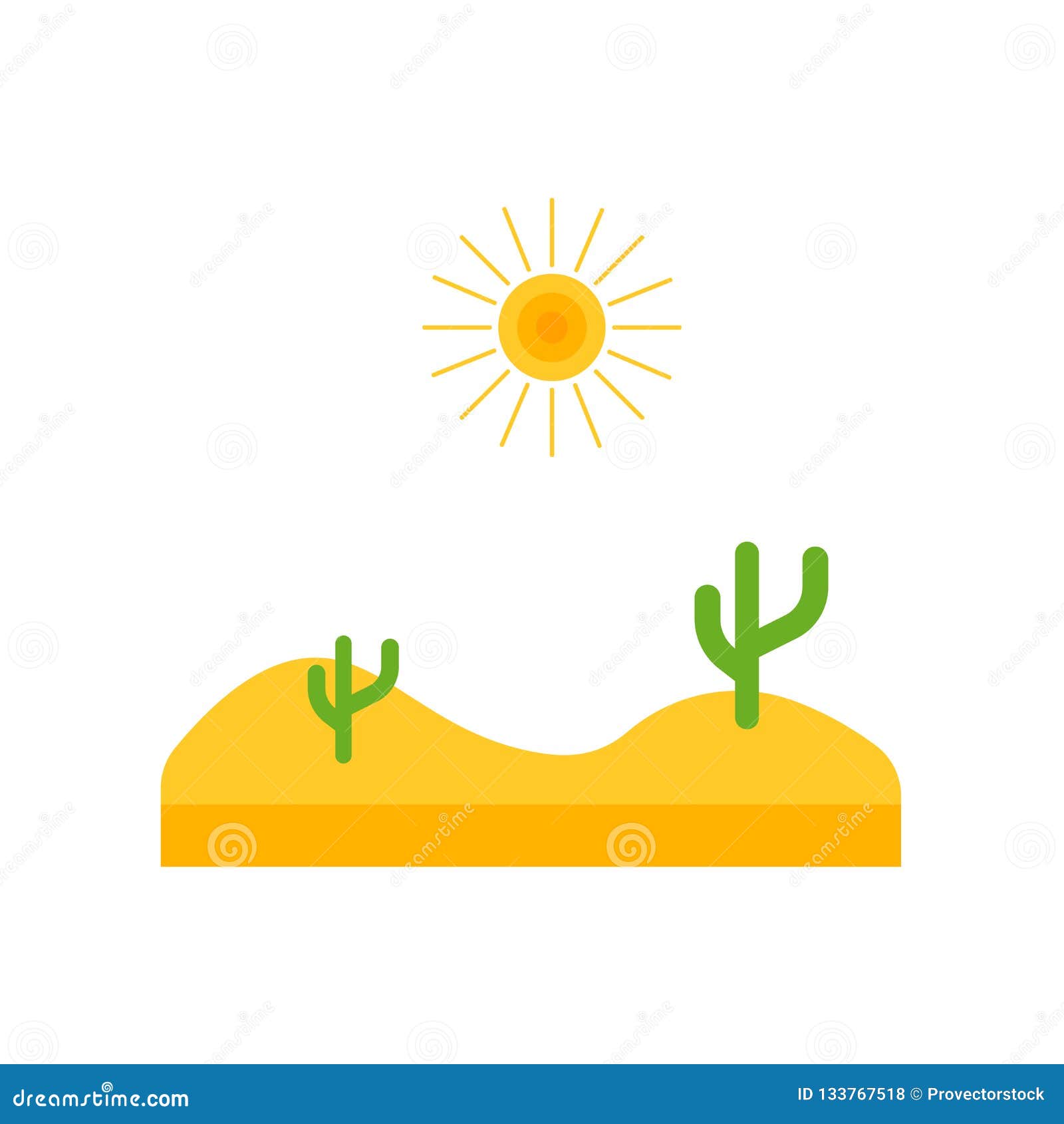 Desert Icon Vector Sign and Symbol Isolated on White Background Stock