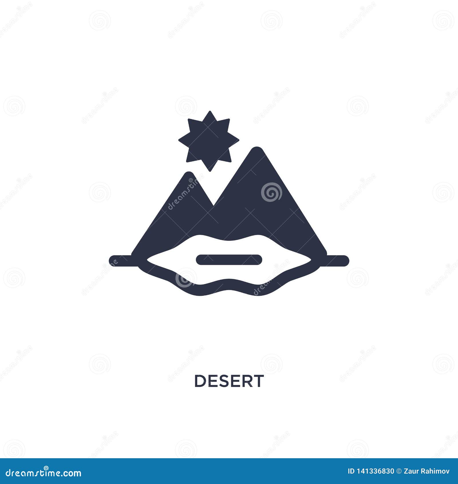 Desert Icon On White Background. Simple Element Illustration From Africa Concept Stock Vector