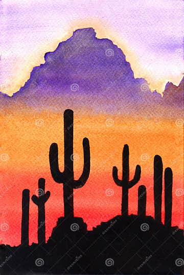 Desert landscape stock illustration. Illustration of colored - 62569848