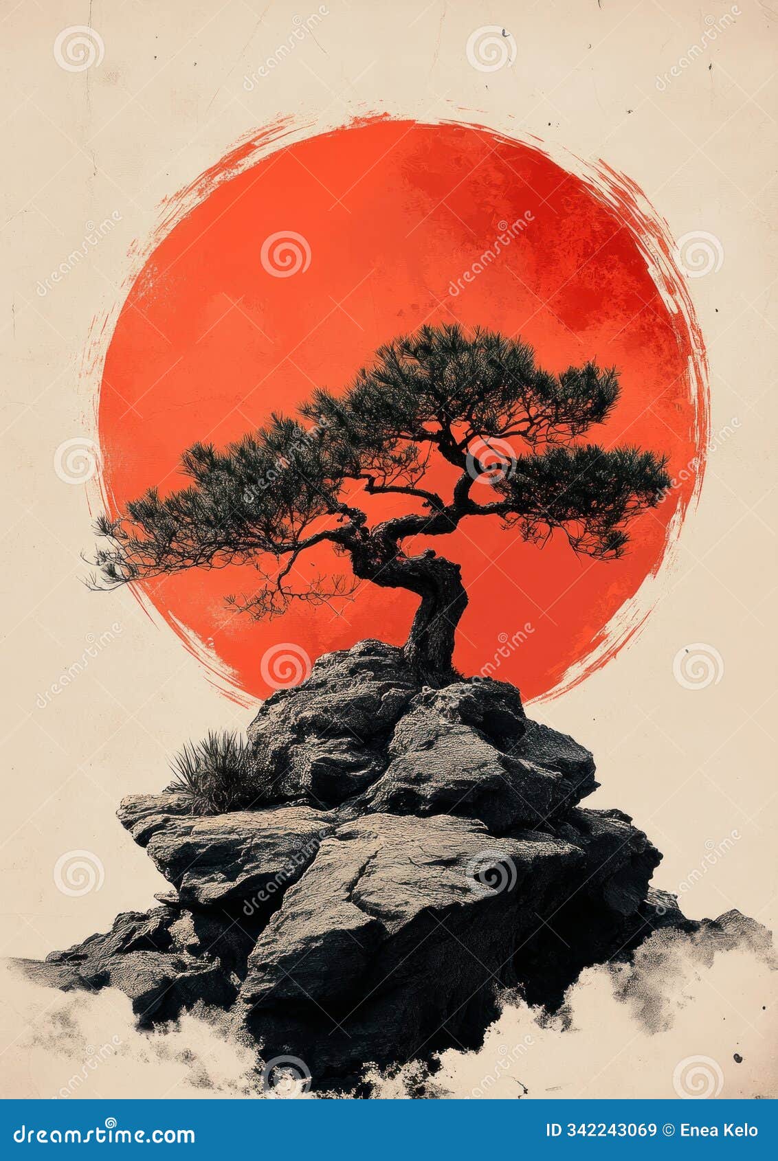 desert mesquite in rising sun