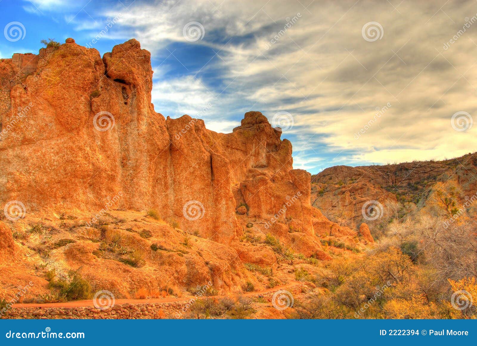 Desert Mountain Trail stock photo. Image of canyon, cacti 2222394