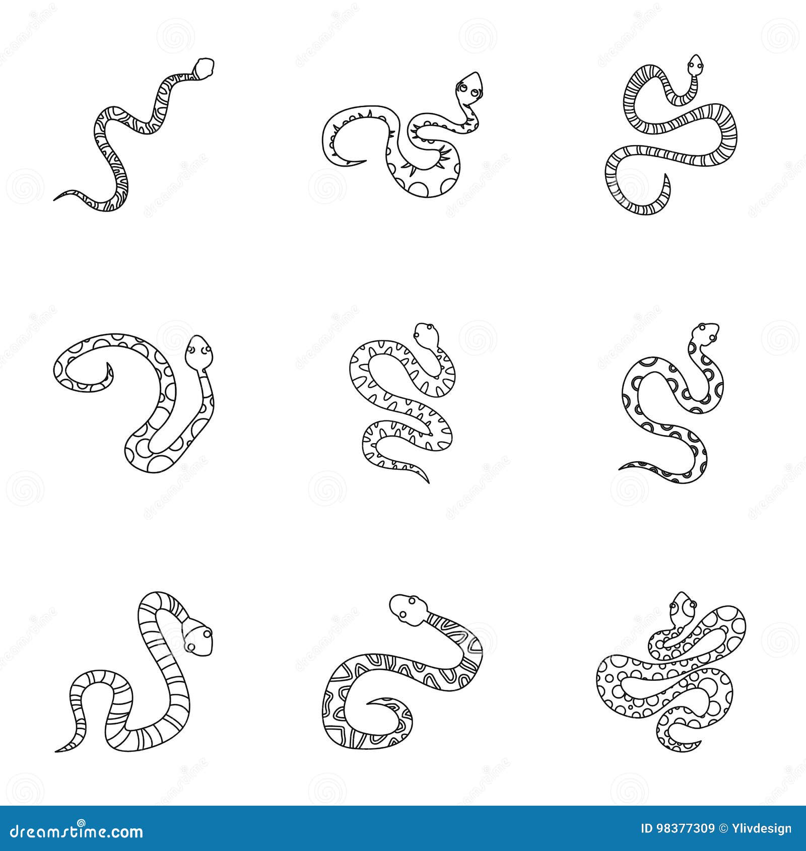 Календарь 2025г со змеей распечатать Desert Snake Icon Set, Outline Style Stock Vector - Illustration of slither, rat