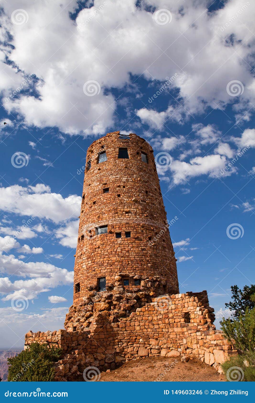 Desert View Watchtower in Grand Canyon America Stock Photo - Image of ...